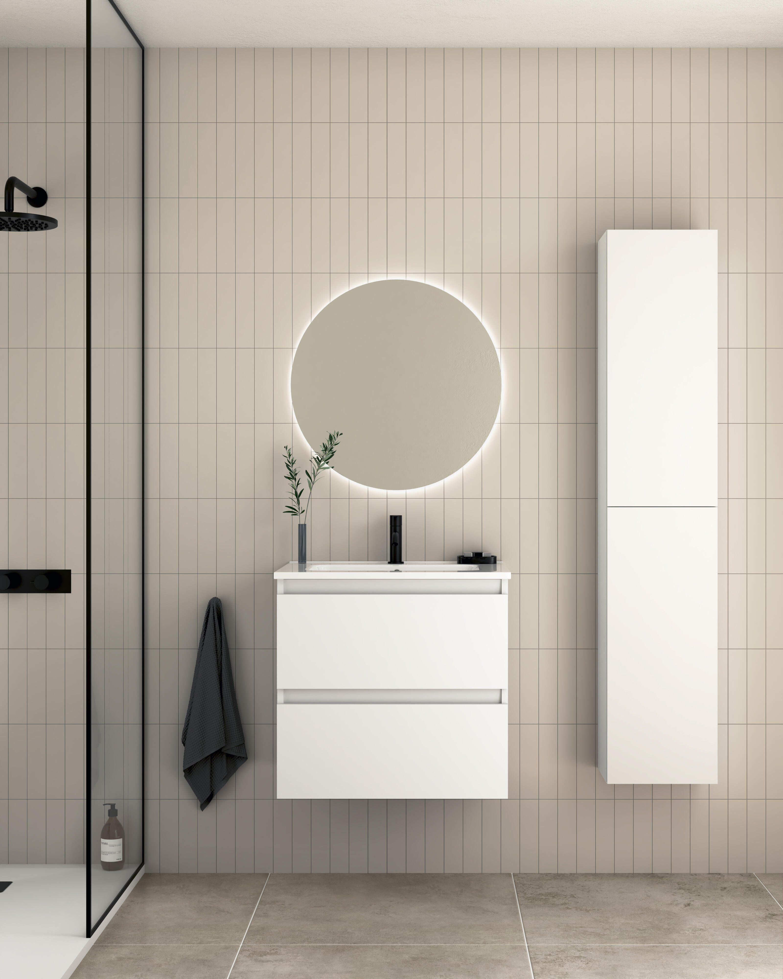 Mueble de baño con lavabo becco blanco brillante 60x45 cm