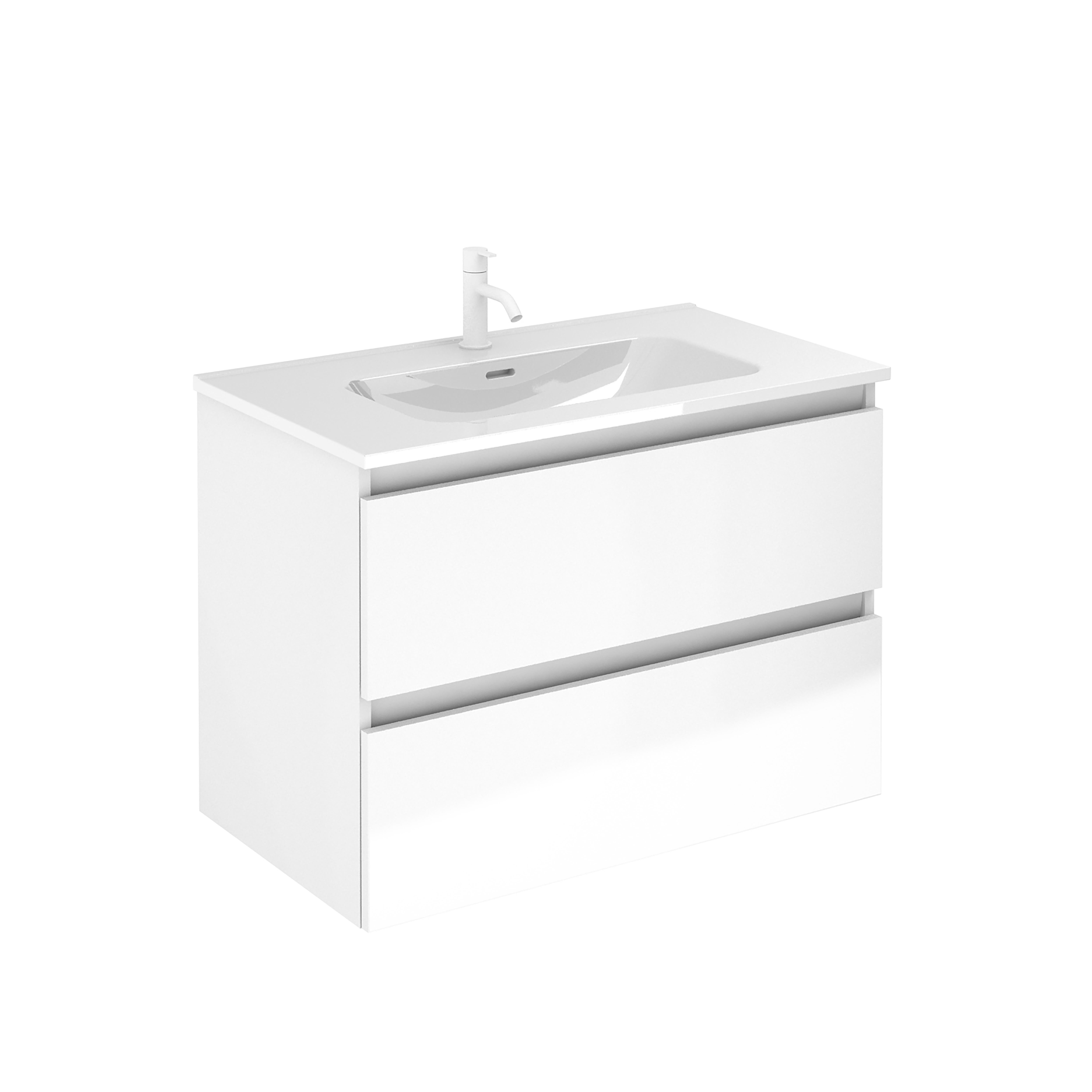 Mueble de baño con lavabo  Becco blanco brillante 80x45 cm - 2