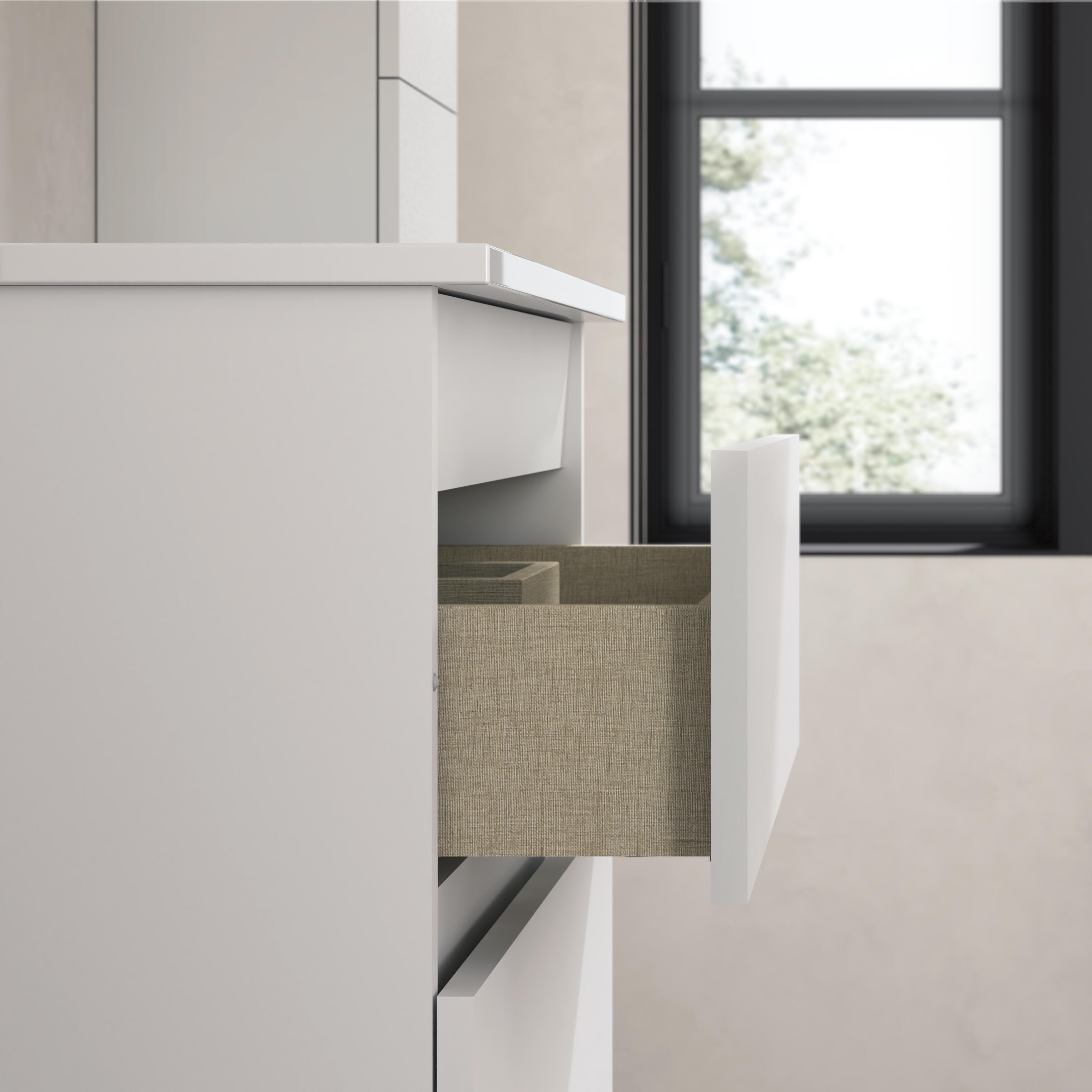 Mueble de baño con lavabo  Becco blanco brillante 80x45 cm - 5