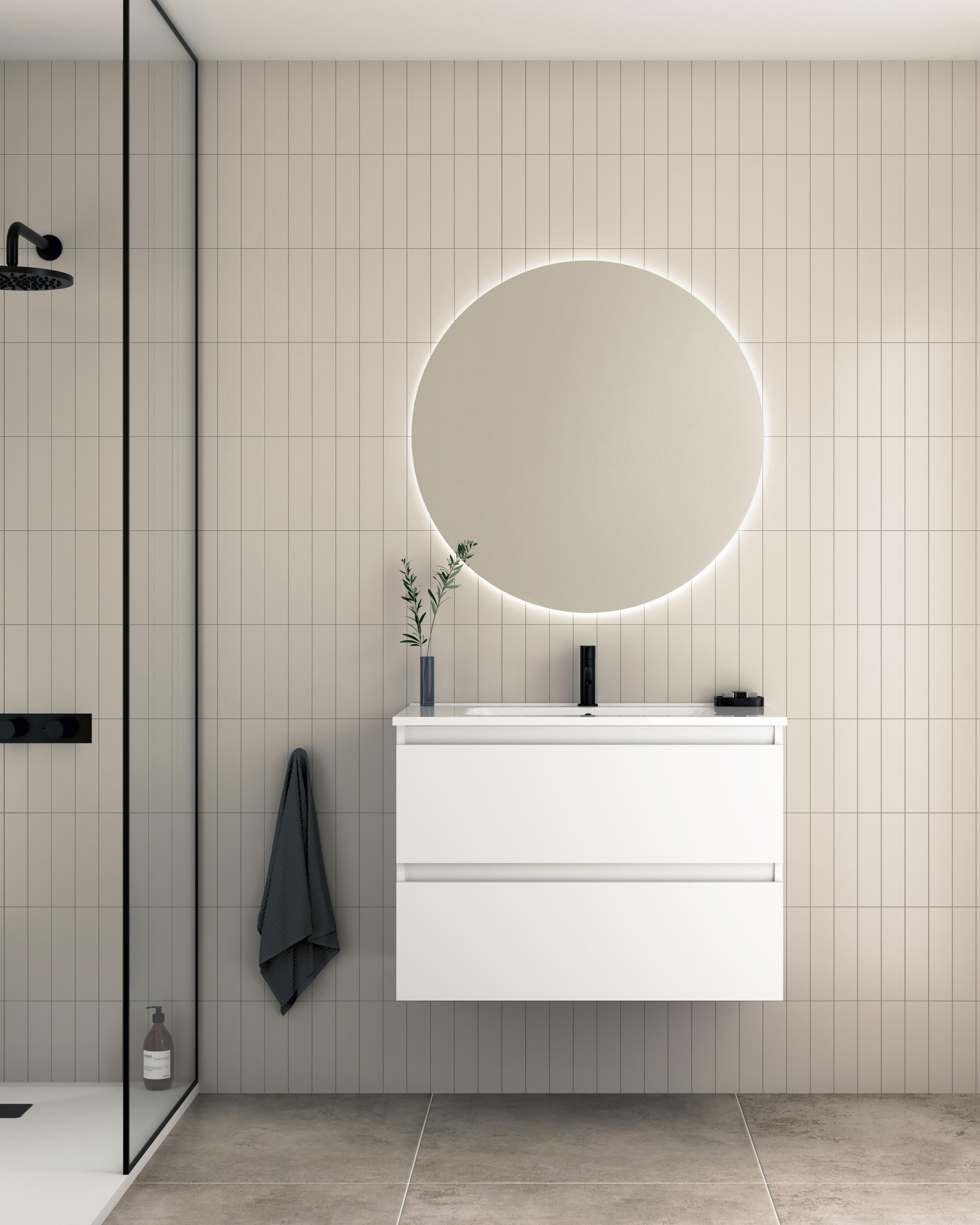 Mueble de baño con lavabo becco blanco brillante 80x45 cm
