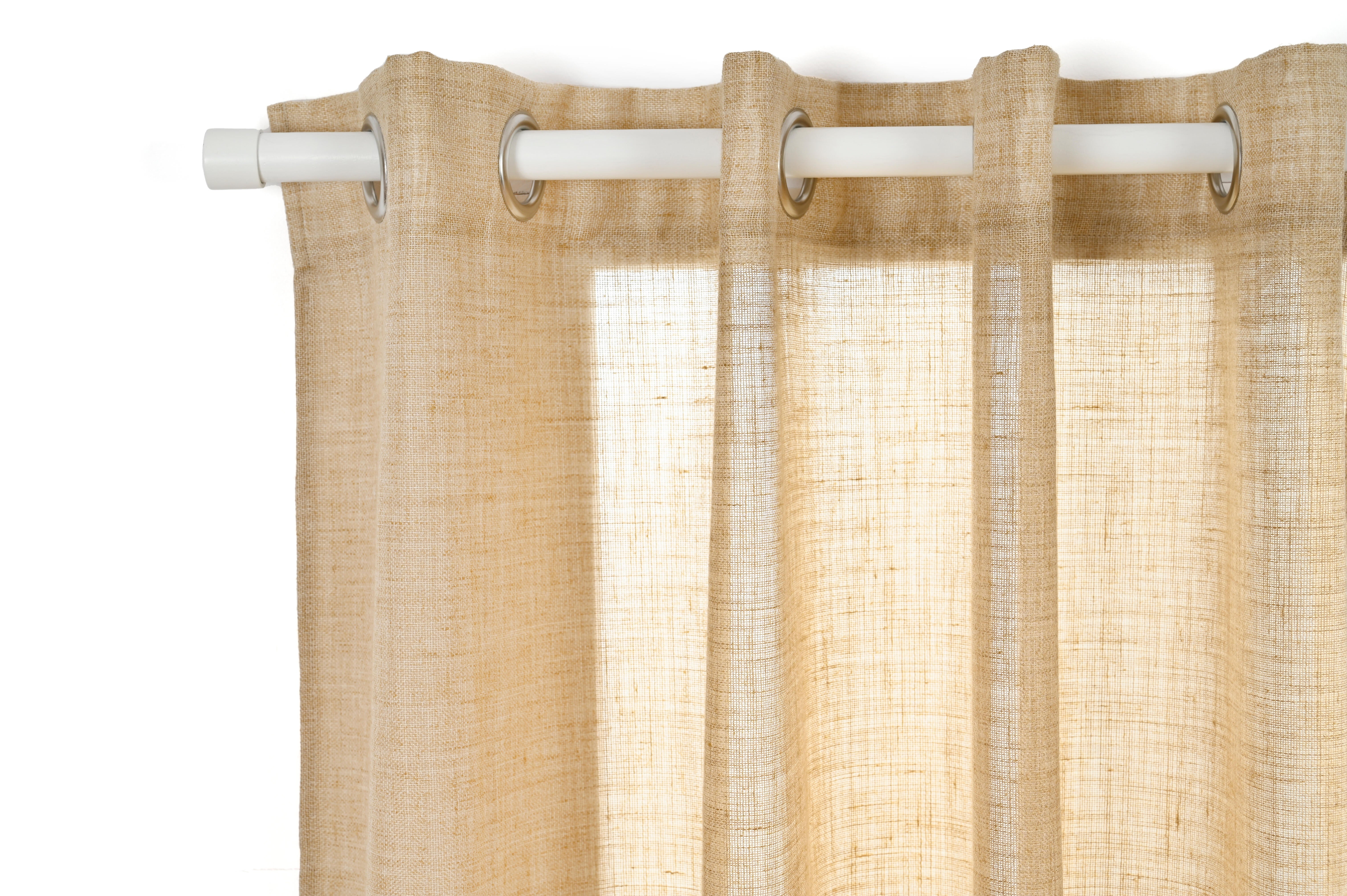 Visillo ollaos zoe liso beig de 140x270cm