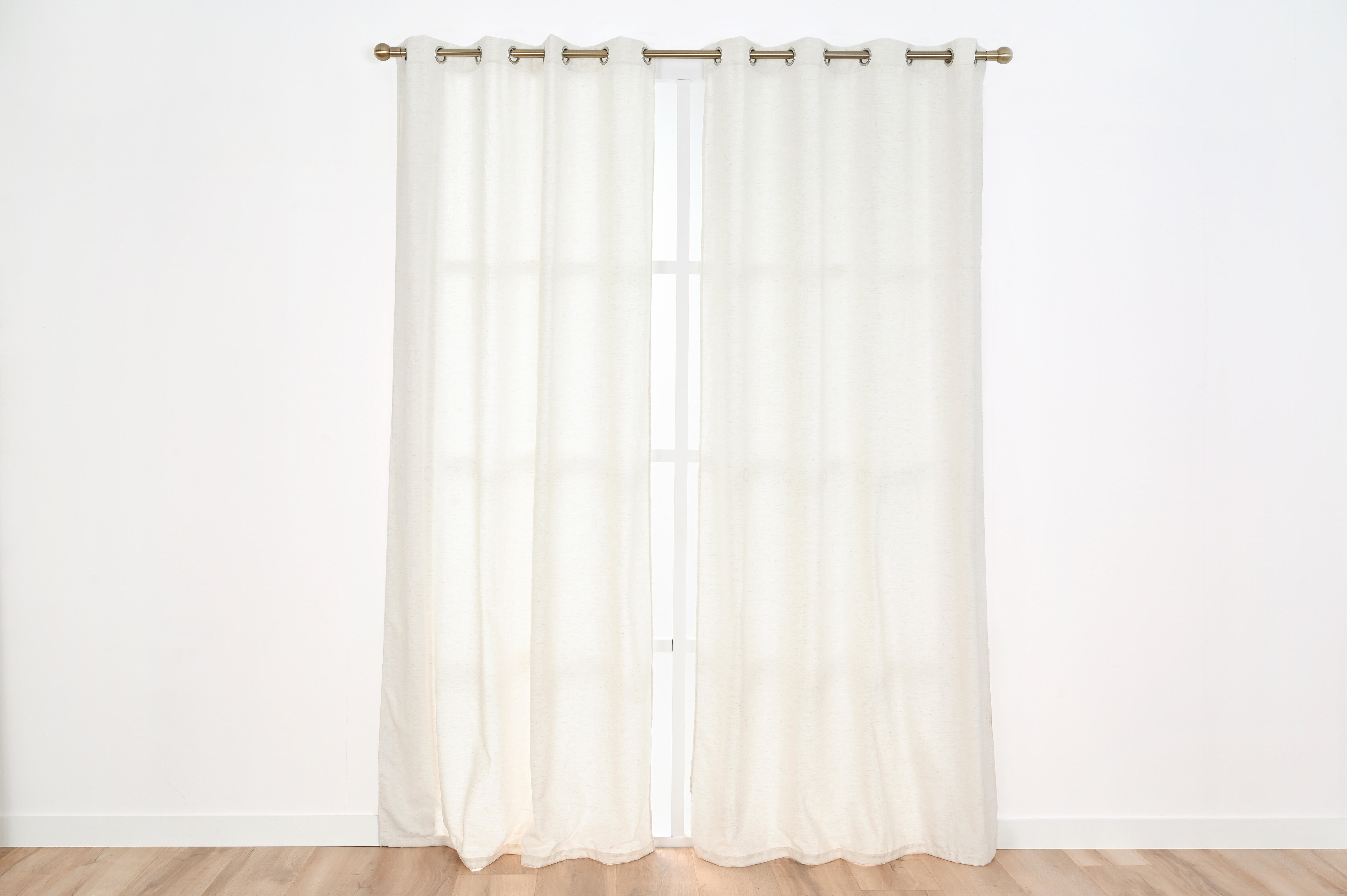 Cortina ollaos Rene poliéster jacquard de 140x270cm liso beig - 9