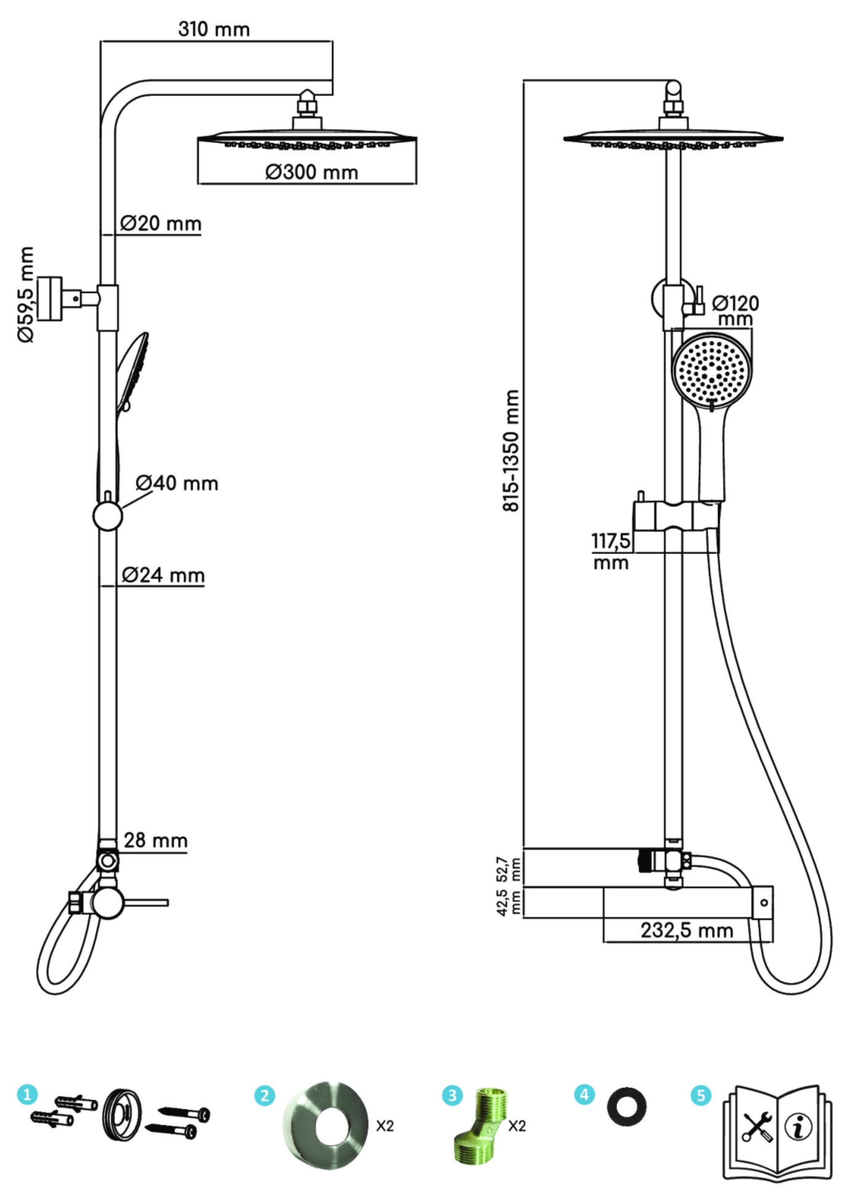 Columna de ducha monomando EDOUARD ROUSSEAU Sonar acero inoxidable - 6