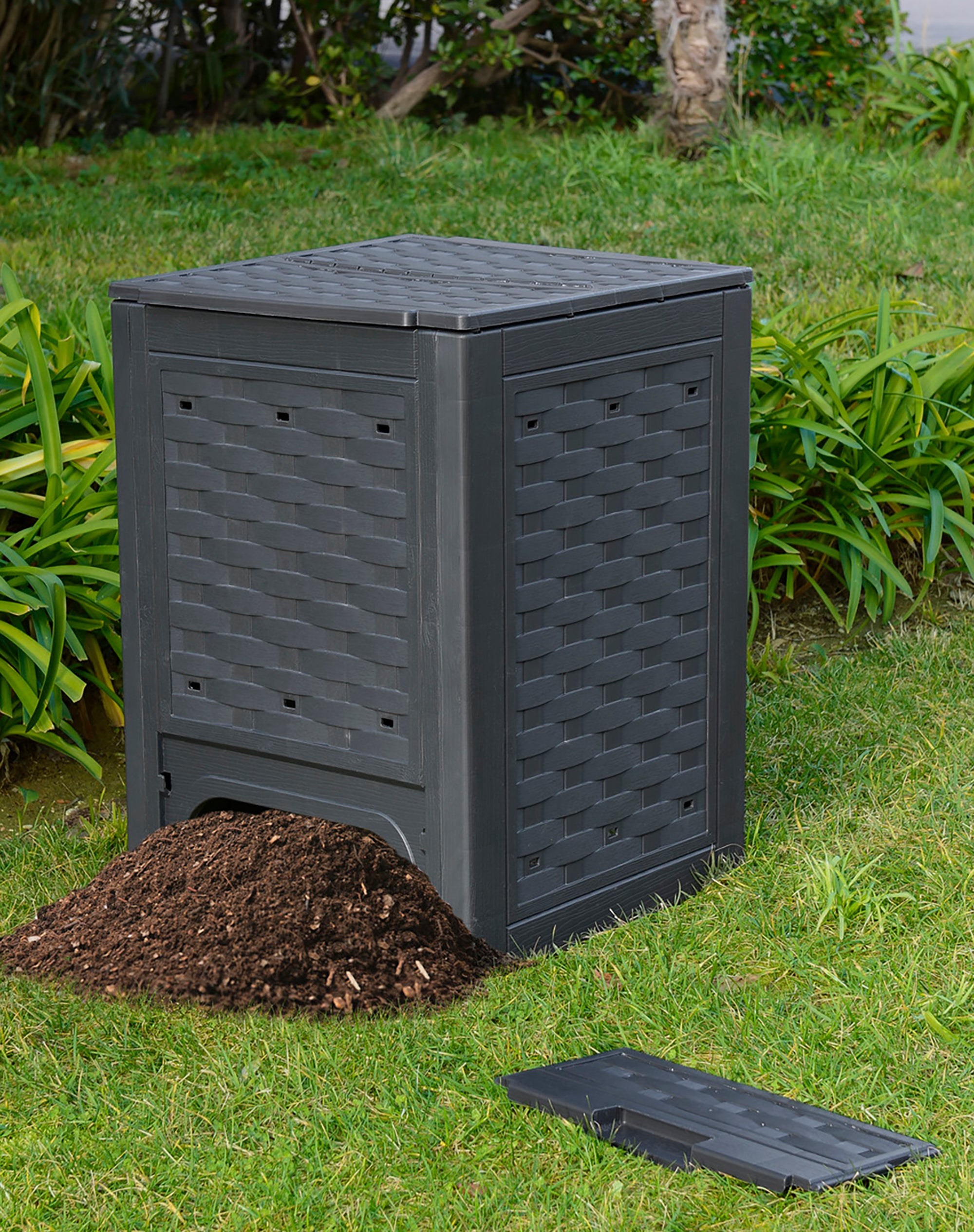Compostador Rattan para exterior de polipropileno de 300 litros - 3