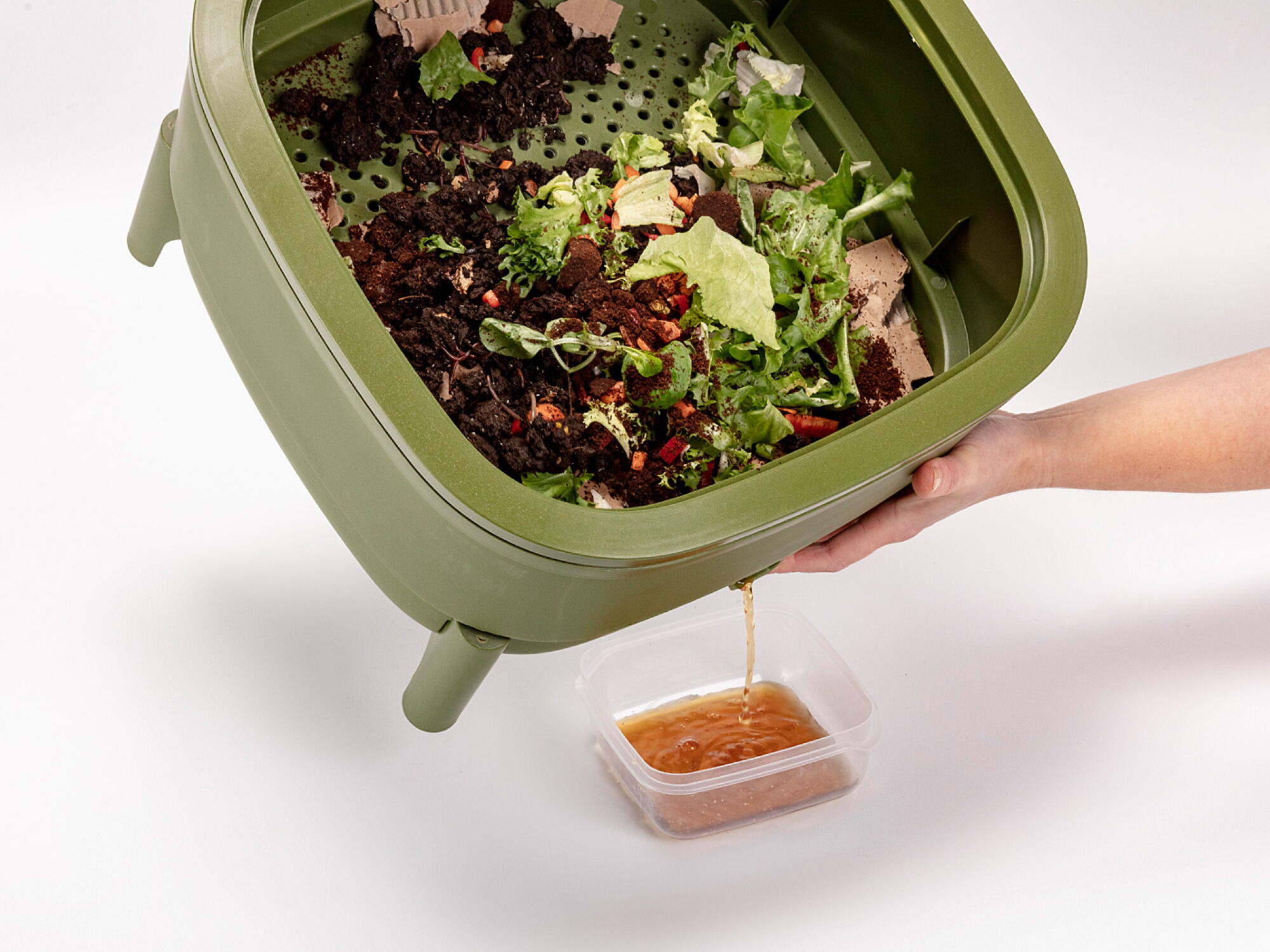 Vermicompostador Economy de plástico reciclado de 15 litros gris - 6