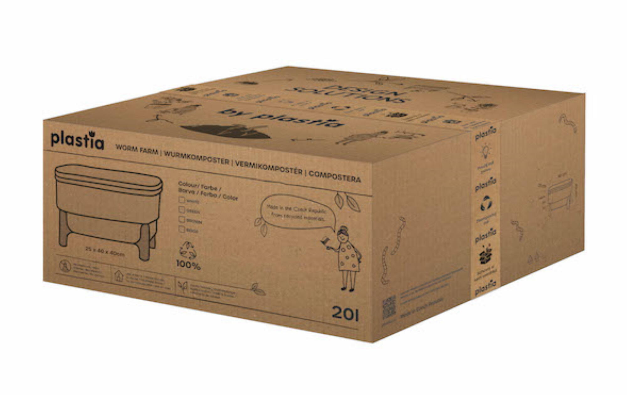 Vermicompostador Economy de plástico reciclado de 15 litros gris - 8
