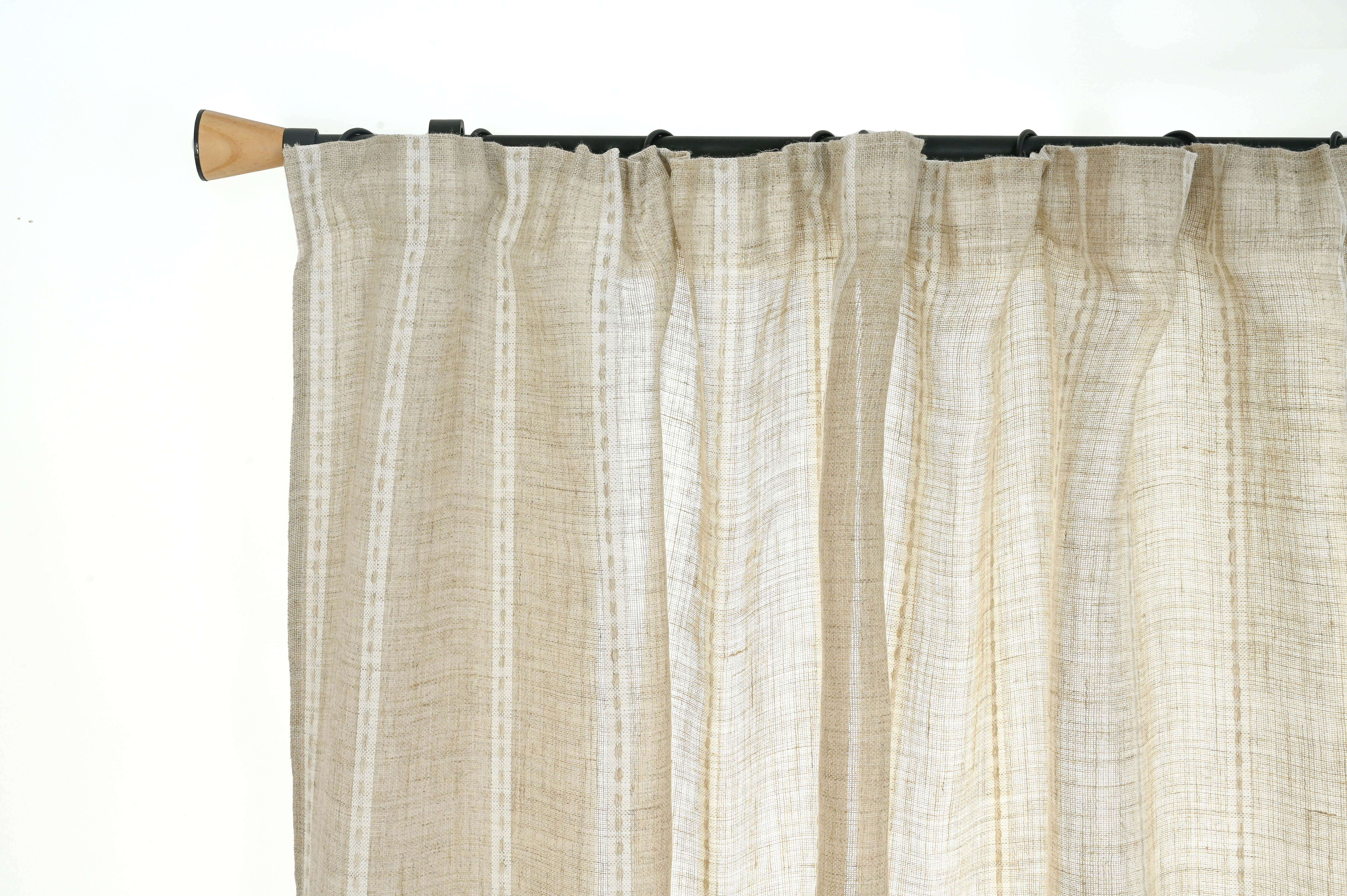 Cortina cinta frunce sasa con líneas lino de 140x270cm