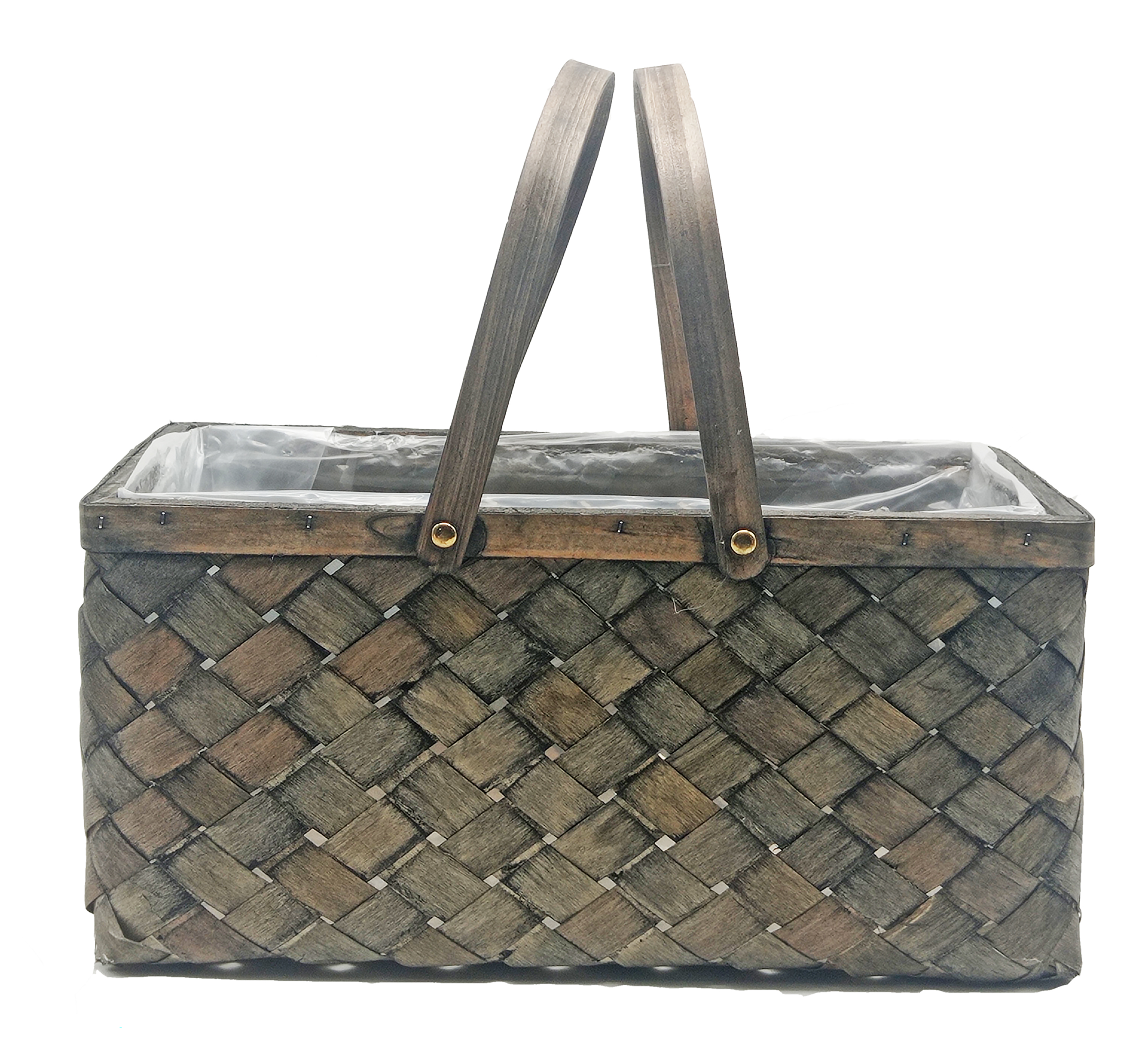 Maceta de mimbre marrón 40x20 cm