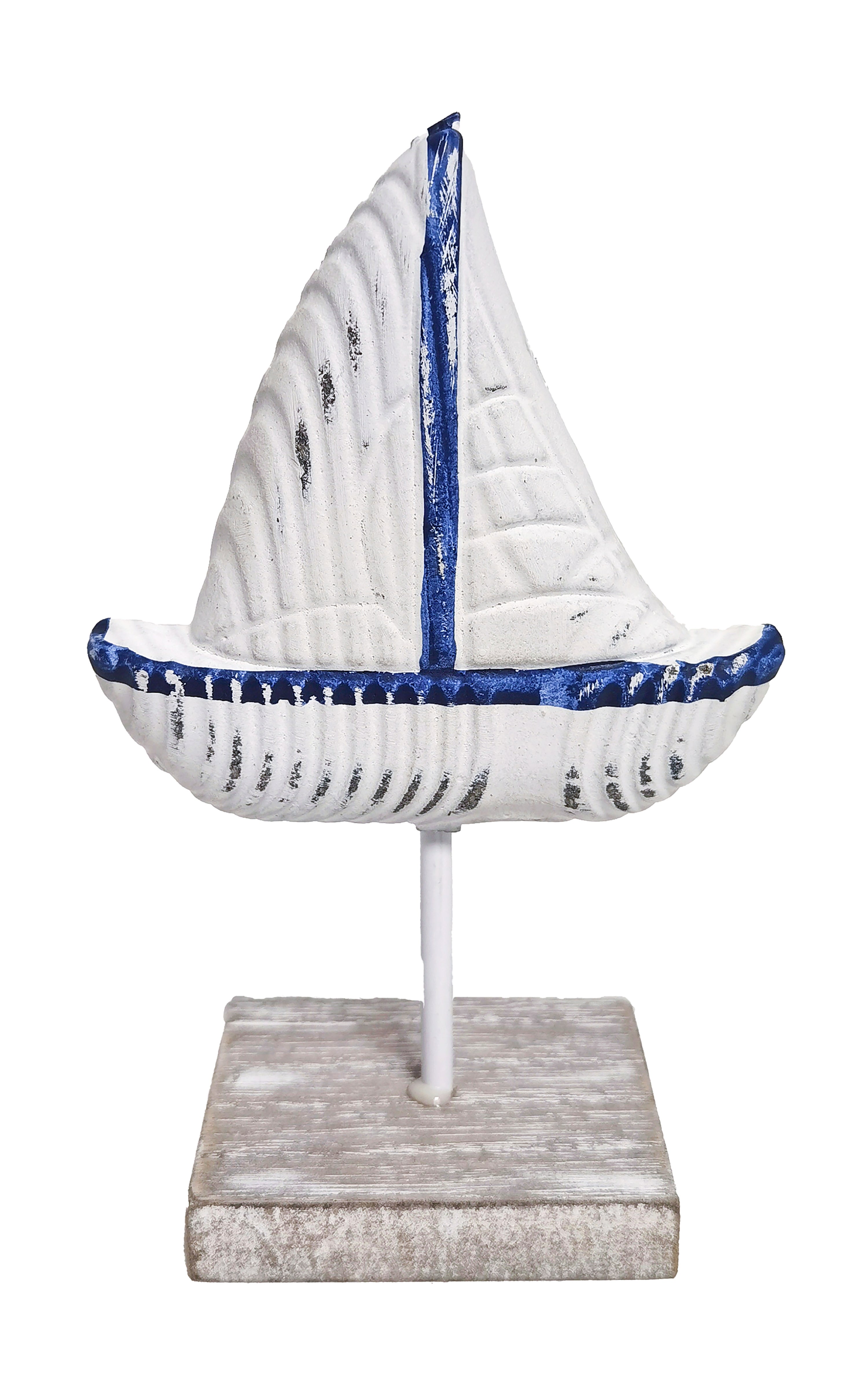 Figura barco de madera 9x5,5x15 cm blanco