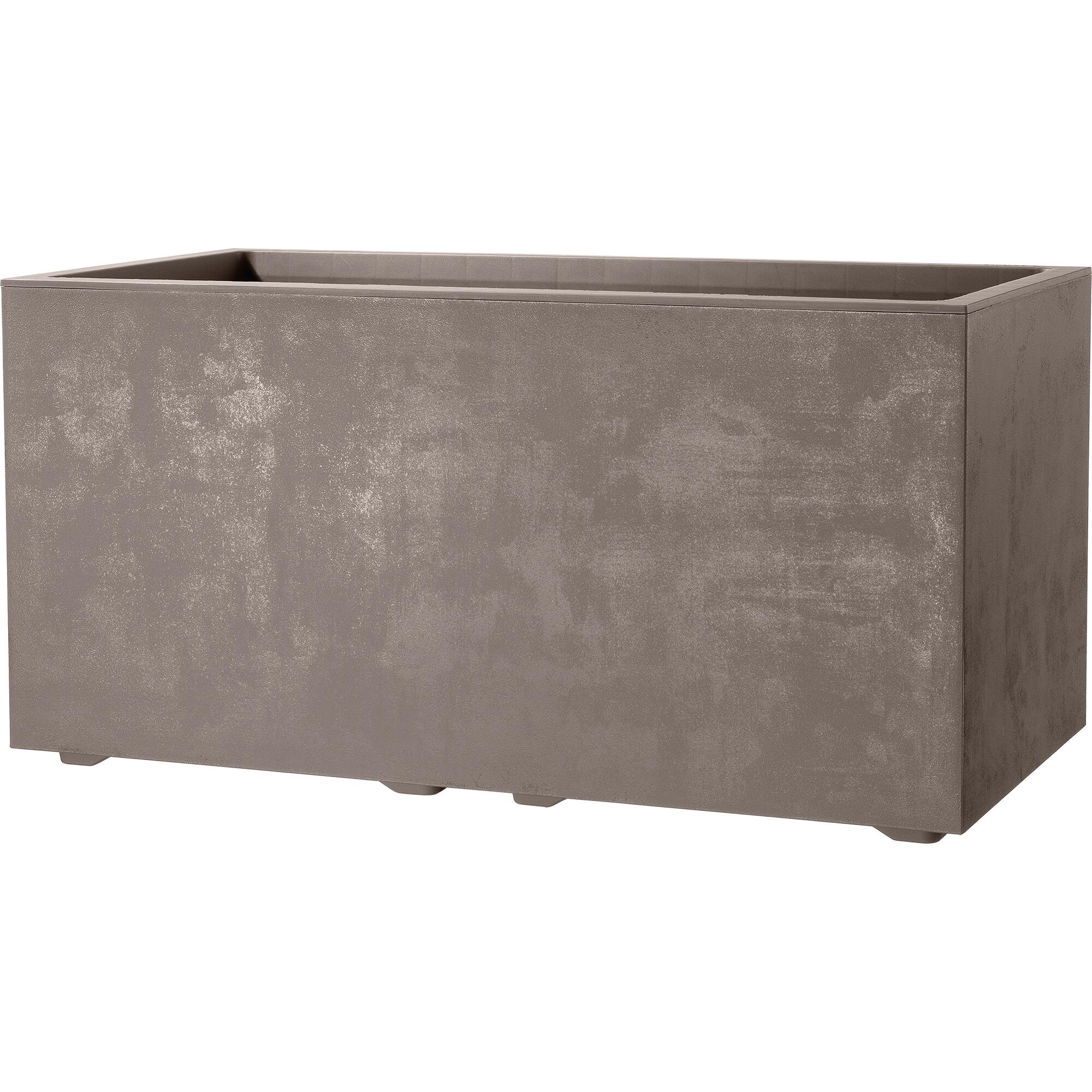 Jardinera auto riego de polipropileno millennium marrón 59x25x25 cm