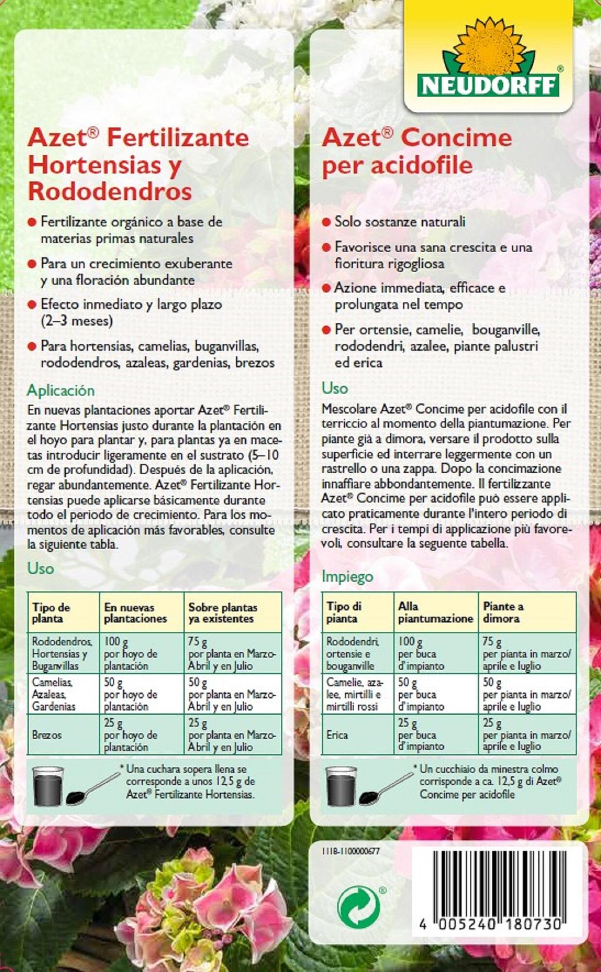 Abono granulado NEUDORFF para hortensias 1 kg uso ecológico - 3