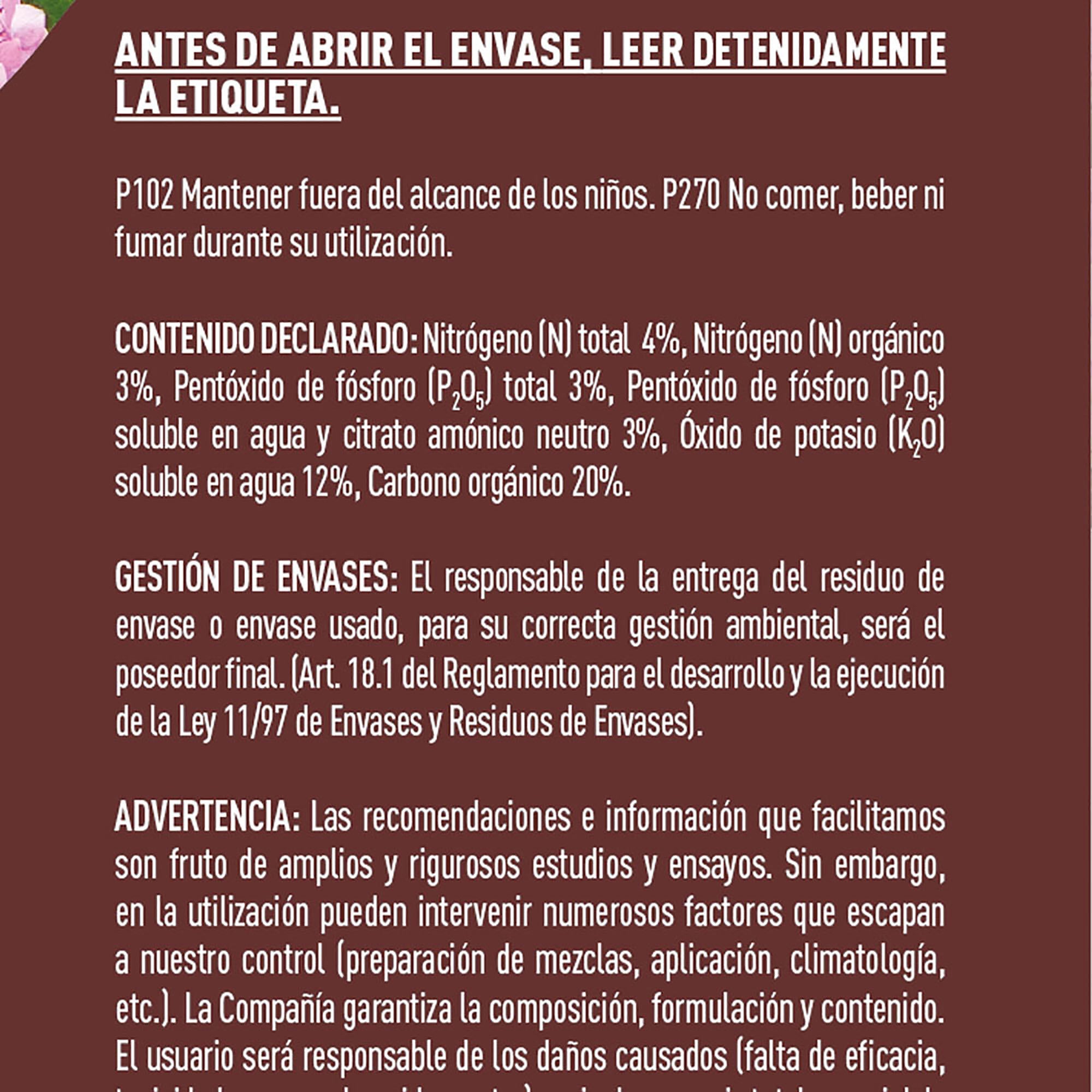 Abono granulado VITHAL GARDEN para acidófilas orgánico 750 gr - 2