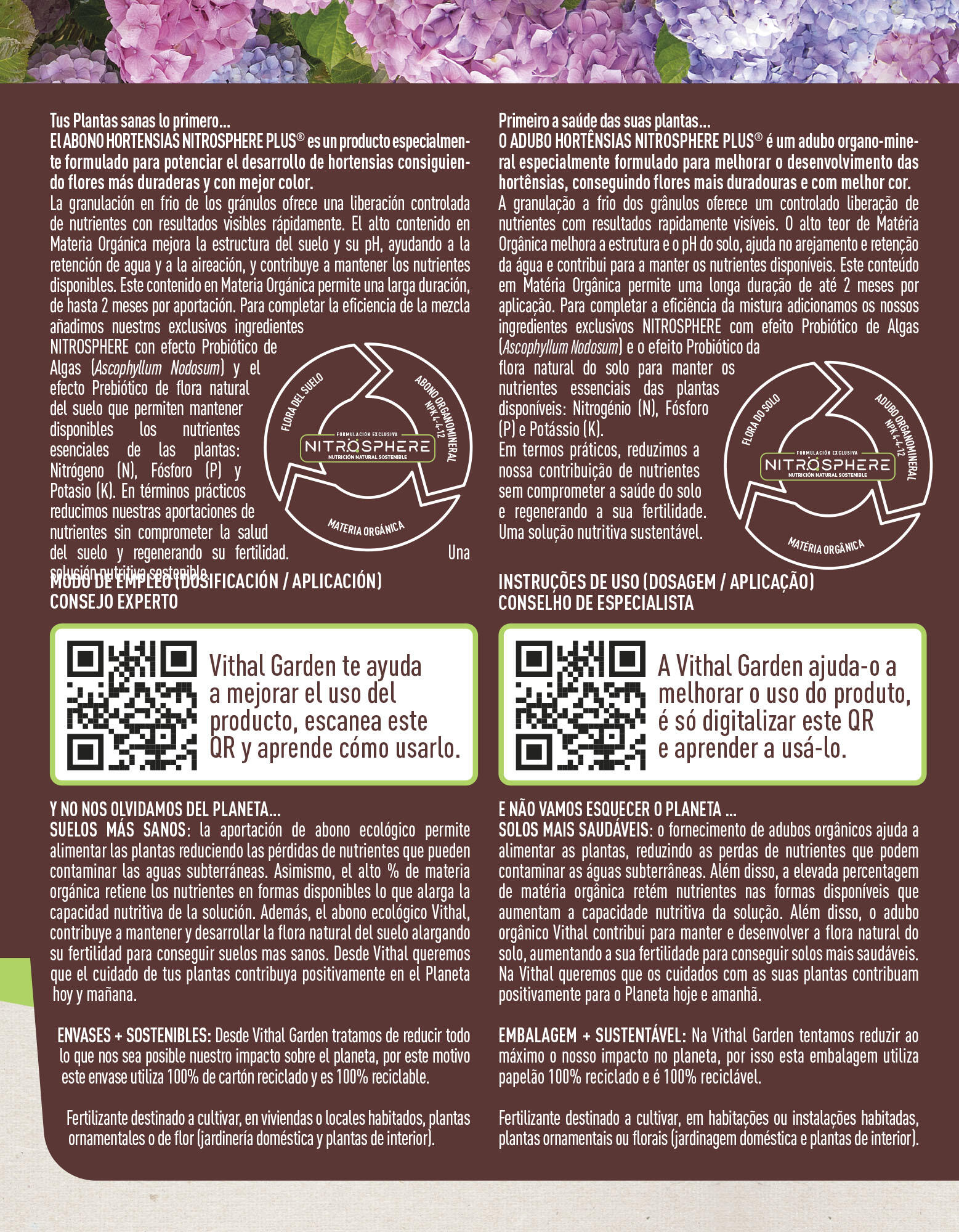Abono granulado VITHAL GARDEN para acidófilas orgánico 750 gr - 3
