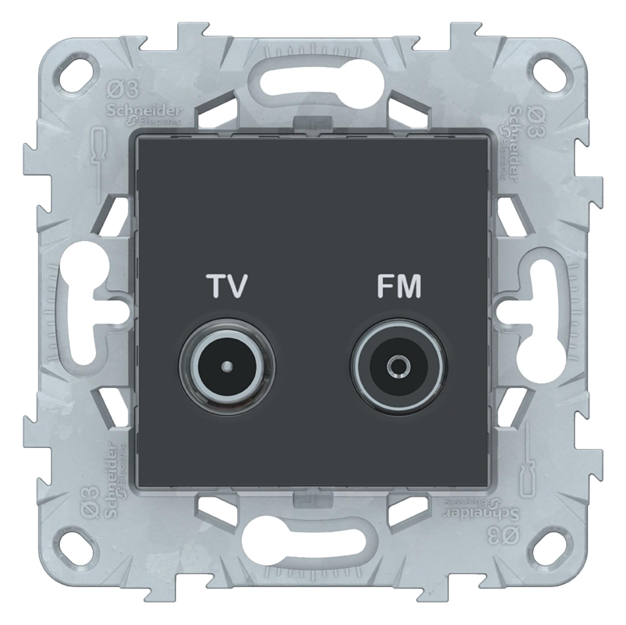 Toma de tv intermedia schneider new unica antracita