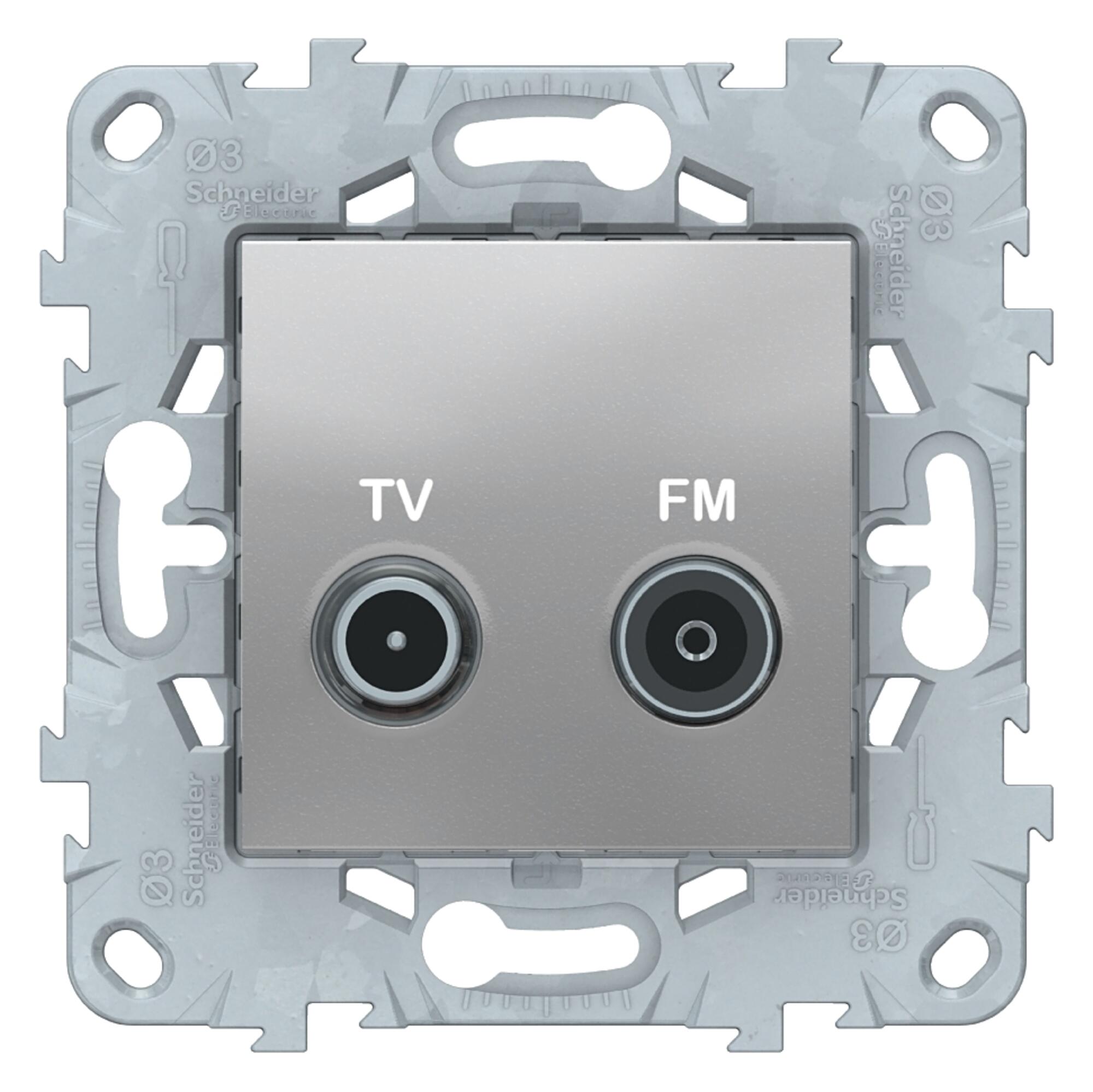 Toma de tv intermedia schneider new unica aluminio