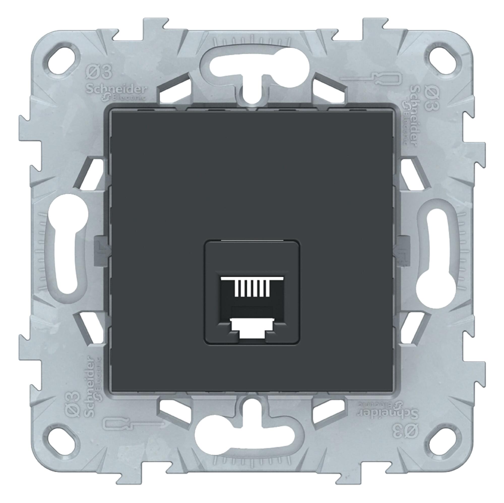 Toma de teléfono schneider new unica antracita