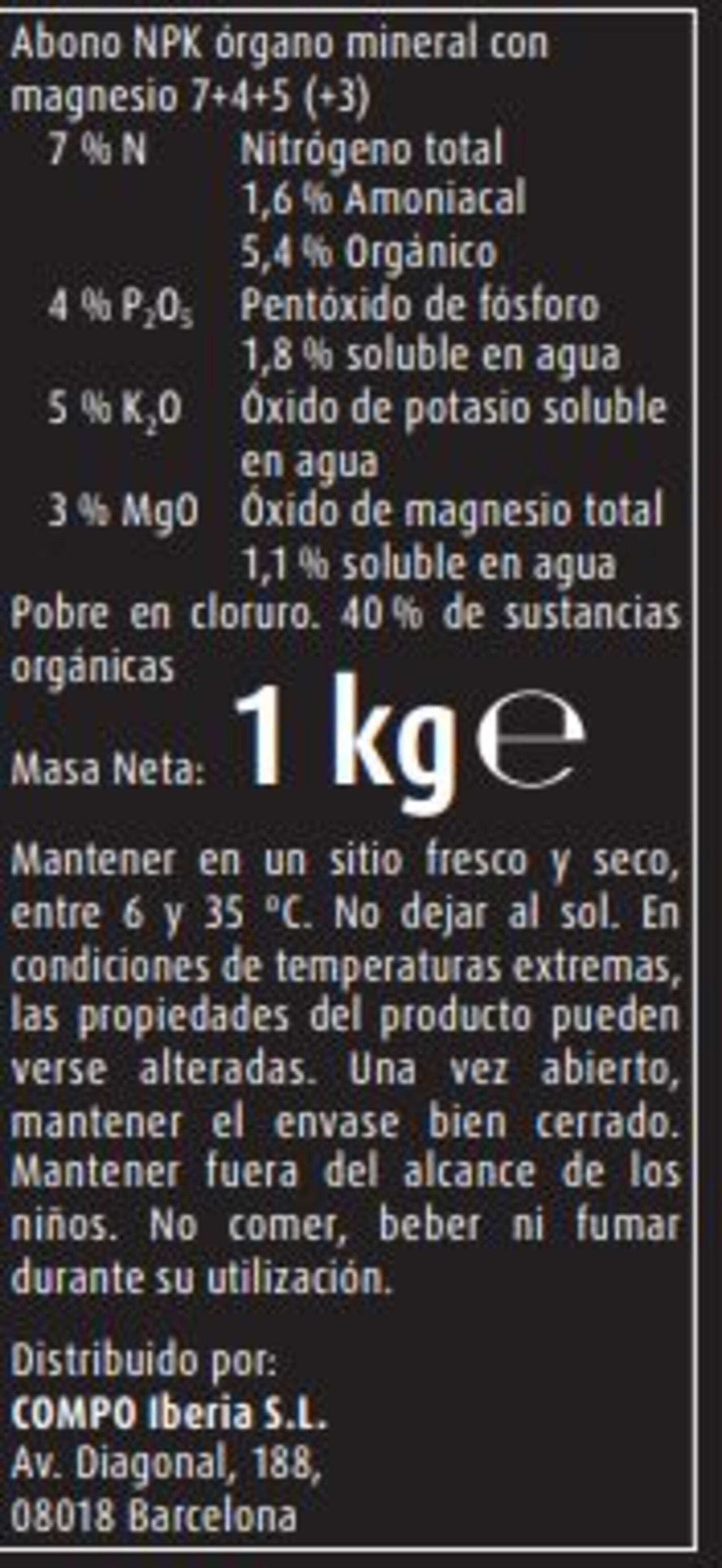 Abono granulado COMPO para huerta y frutales 1kg para uso ecológico - 5