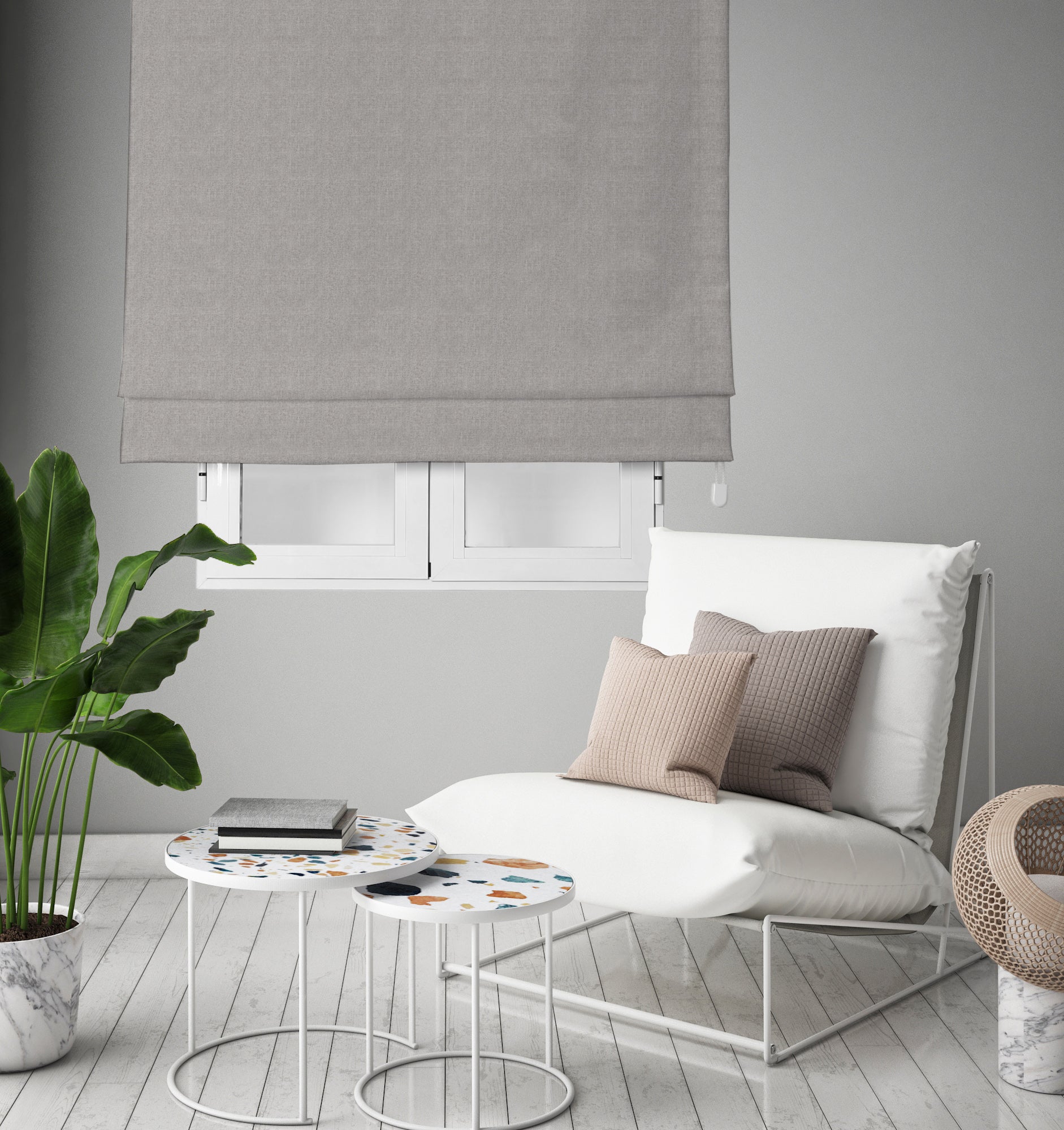 Estor plegable paqueto opaco con cadena blacksun poliéster liso beige de 90x175 cm