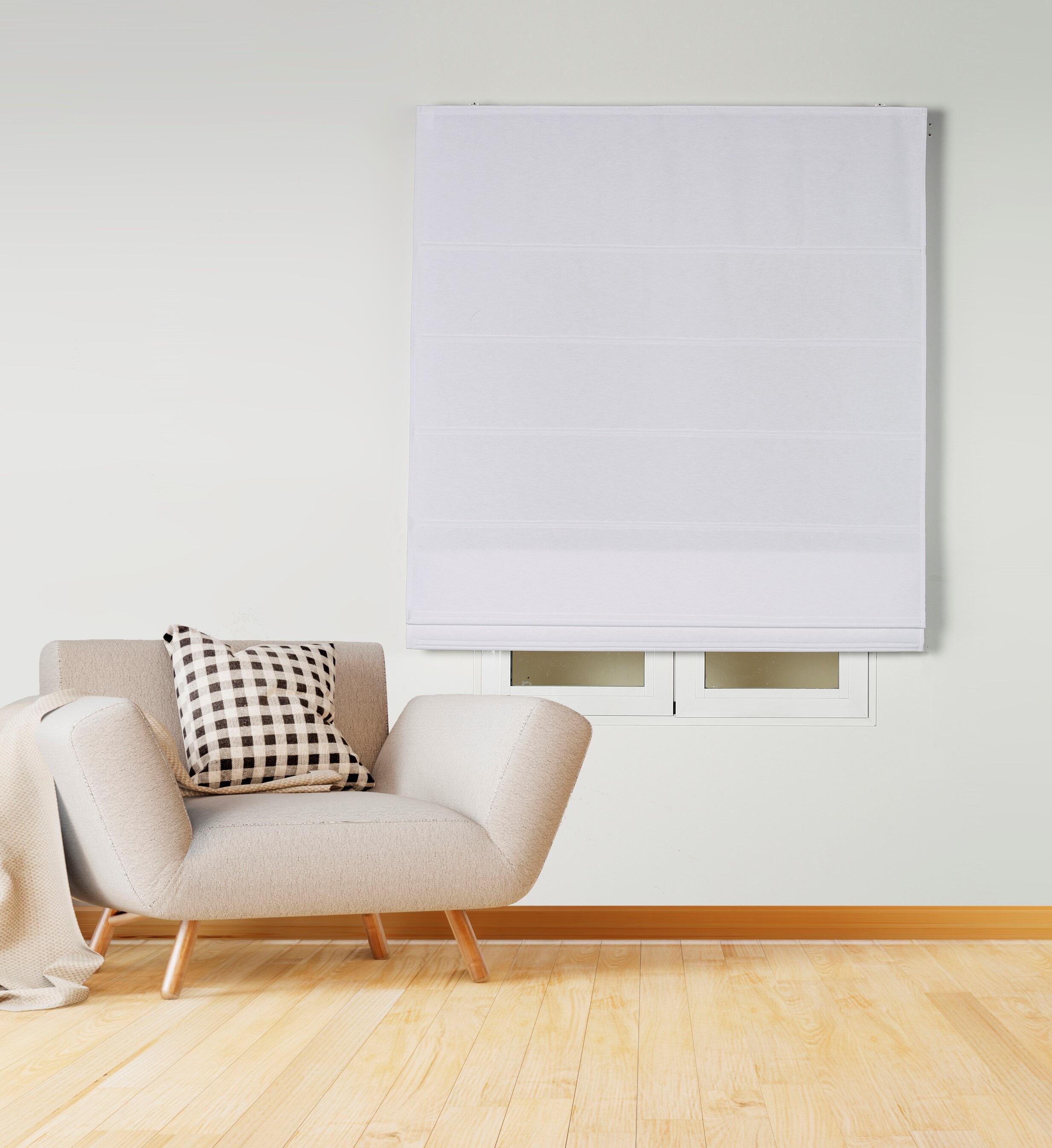 Estor plegable con varillas loneta blanco de 120x250 cm