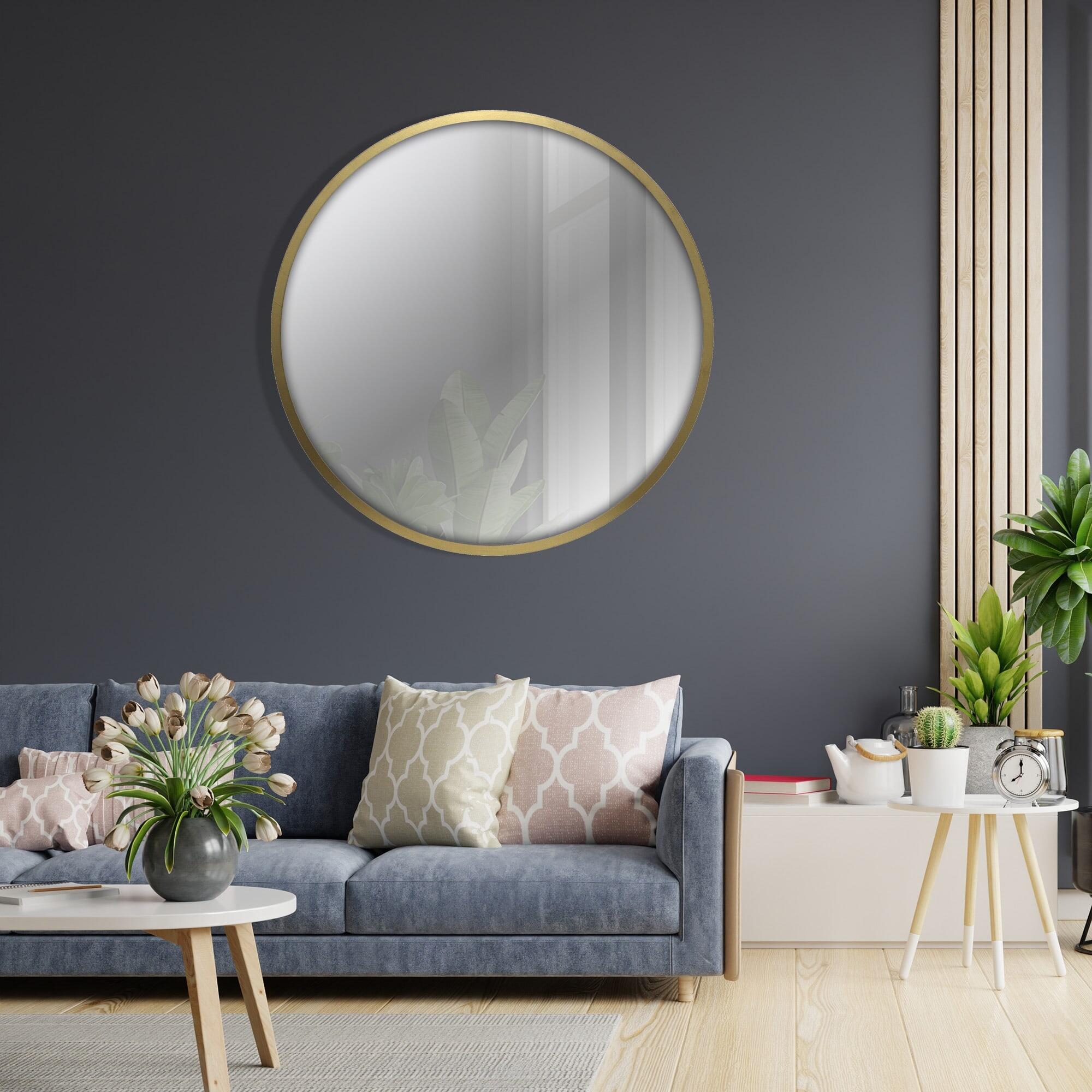 Espejo decorativo de pared espejo redondo HOMCOM 30x2,2x30 cm