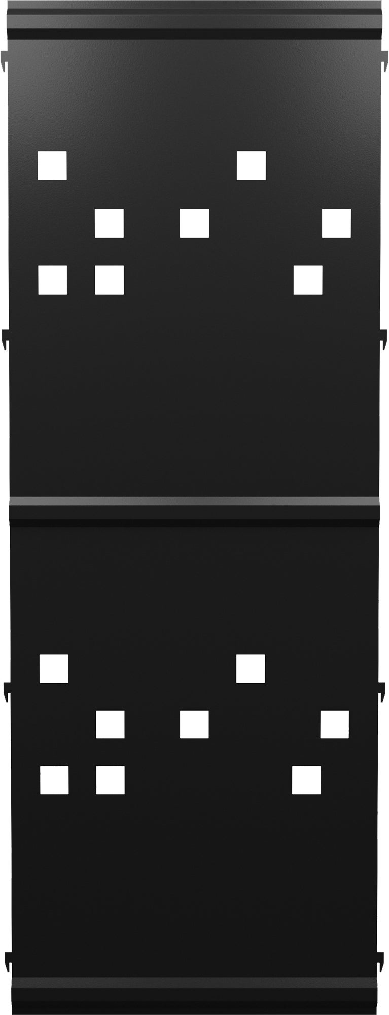 Panel remate valla acero galvanizado franja cuadros negro 144x52,5 cm