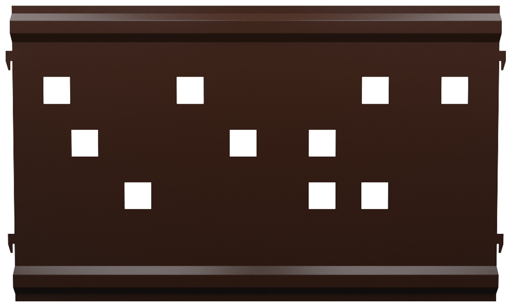 Panel remate valla acero galvanizado franja cuadros marrón forja 44x73,5 cm