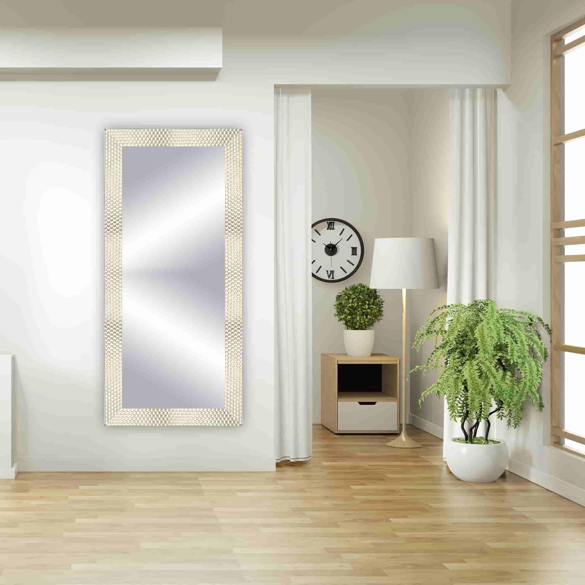 Espejo enmarcado rectangular ep 228 gris 90 x190 cm