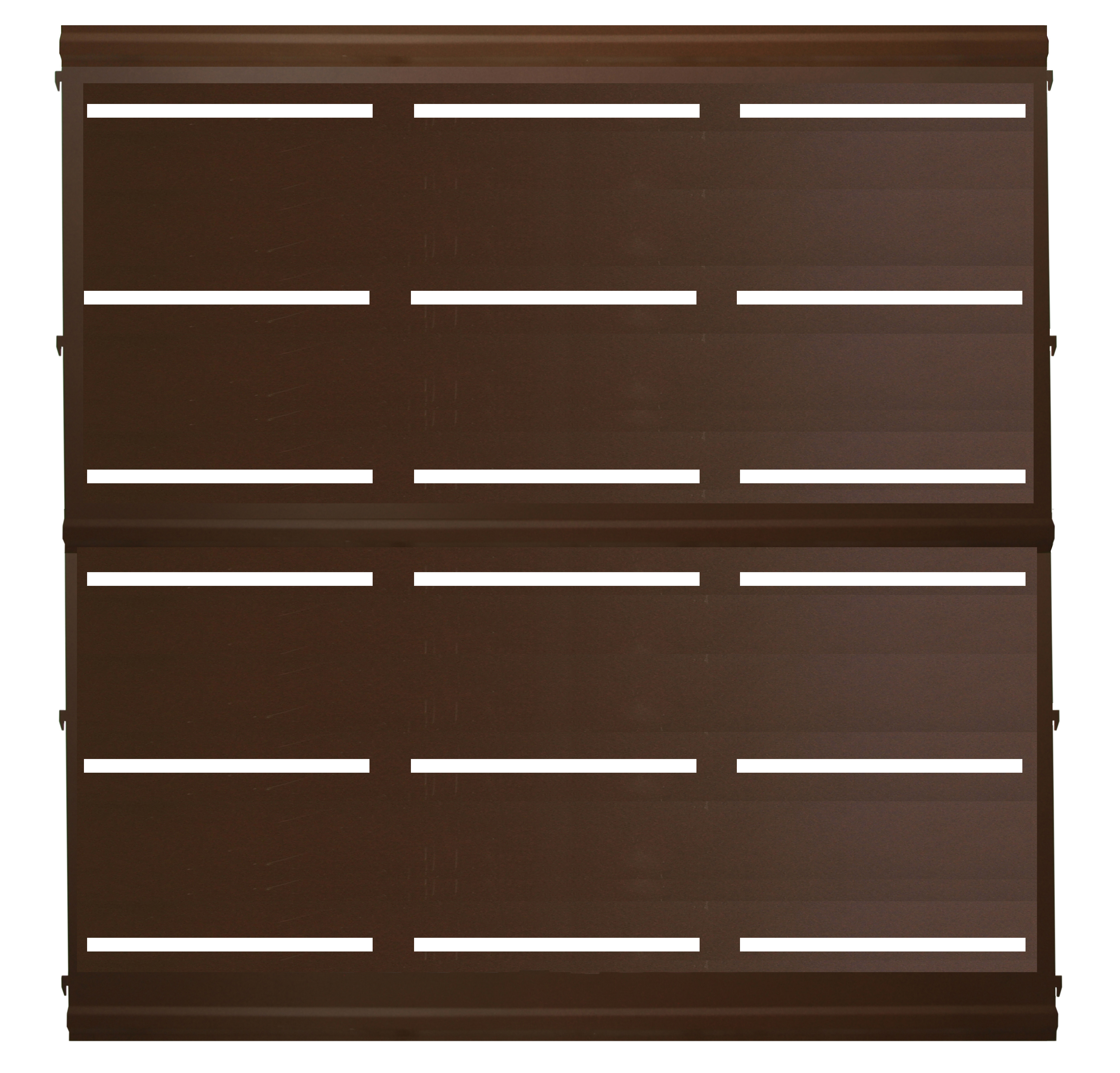 Panel de valla acero galvanizado rayas marrón forja 144x144x6 cm