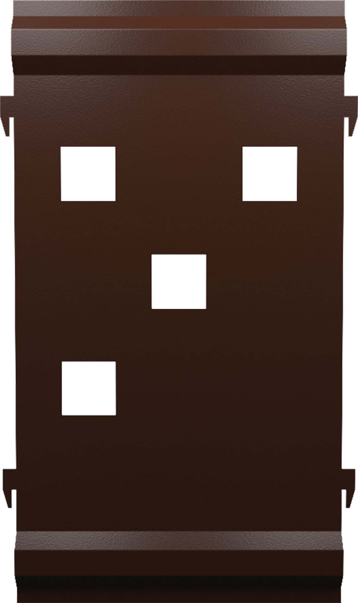 Panel remate valla acero galvanizado franja cuadros marrón forja 44x24,5 cm