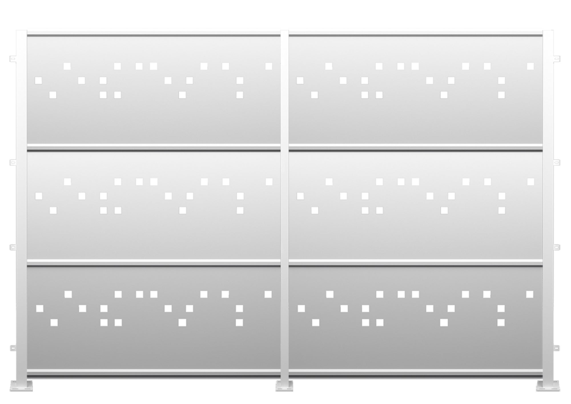 Kit valla de acero galvanizado cuadros blanco 306x200x13 cm