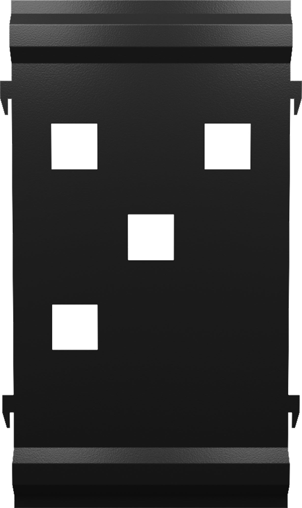 Panel remate valla acero galvanizado franja cuadros negro 44x24,5 cm