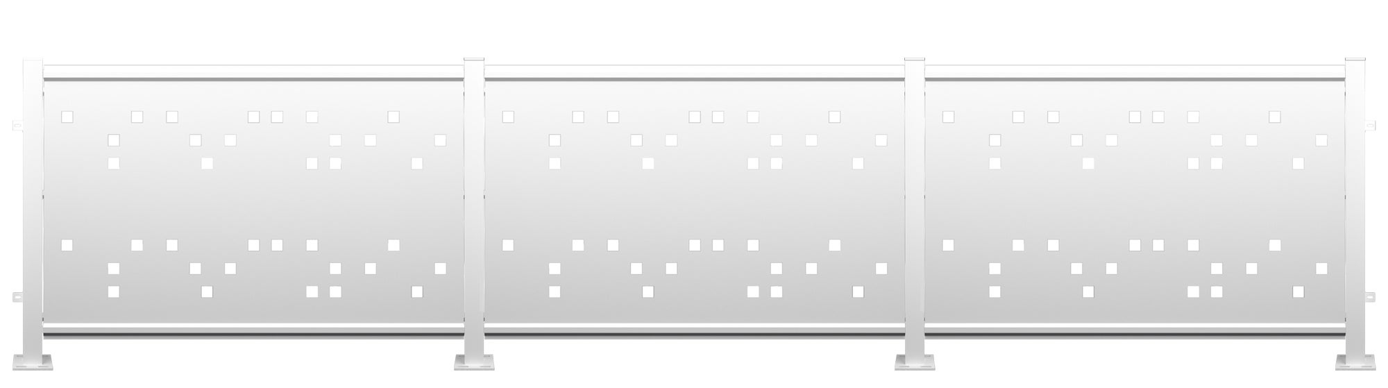 Kit valla de acero galvanizado franja cuadros 456x100x13 cm