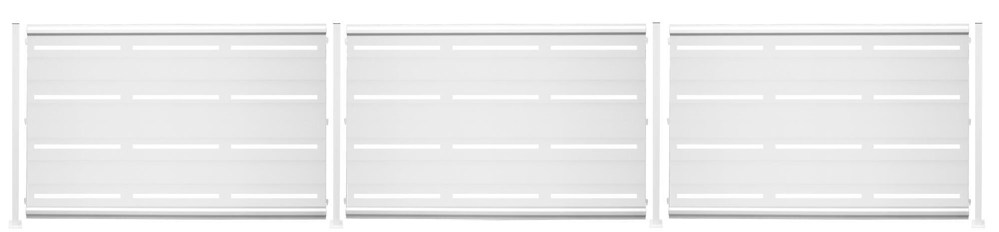 Kit valla de acero galvanizado rayas blanco 456x100x13 cm