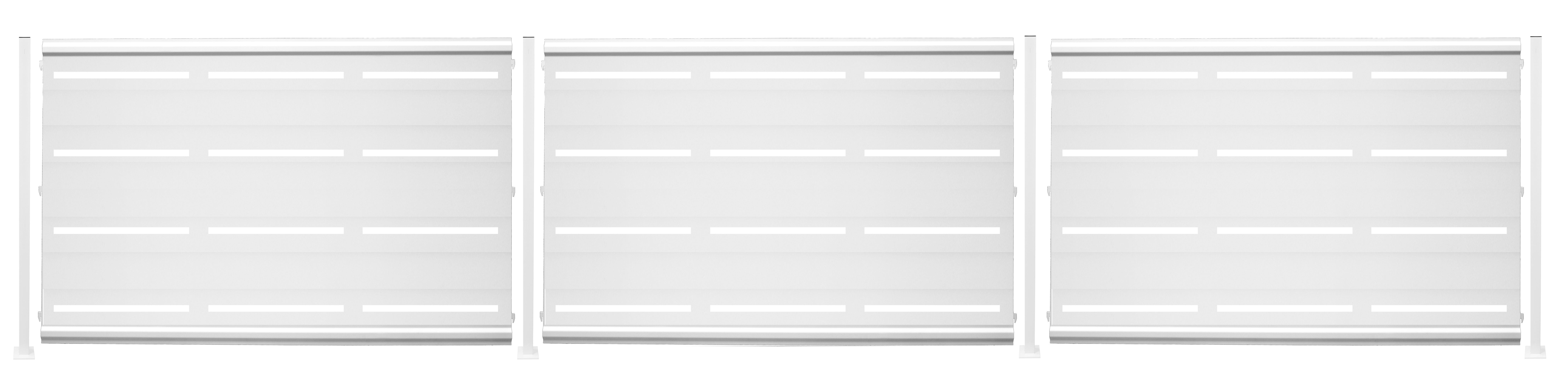 Kit valla de acero galvanizado rayas blanco 456x100x13 cm