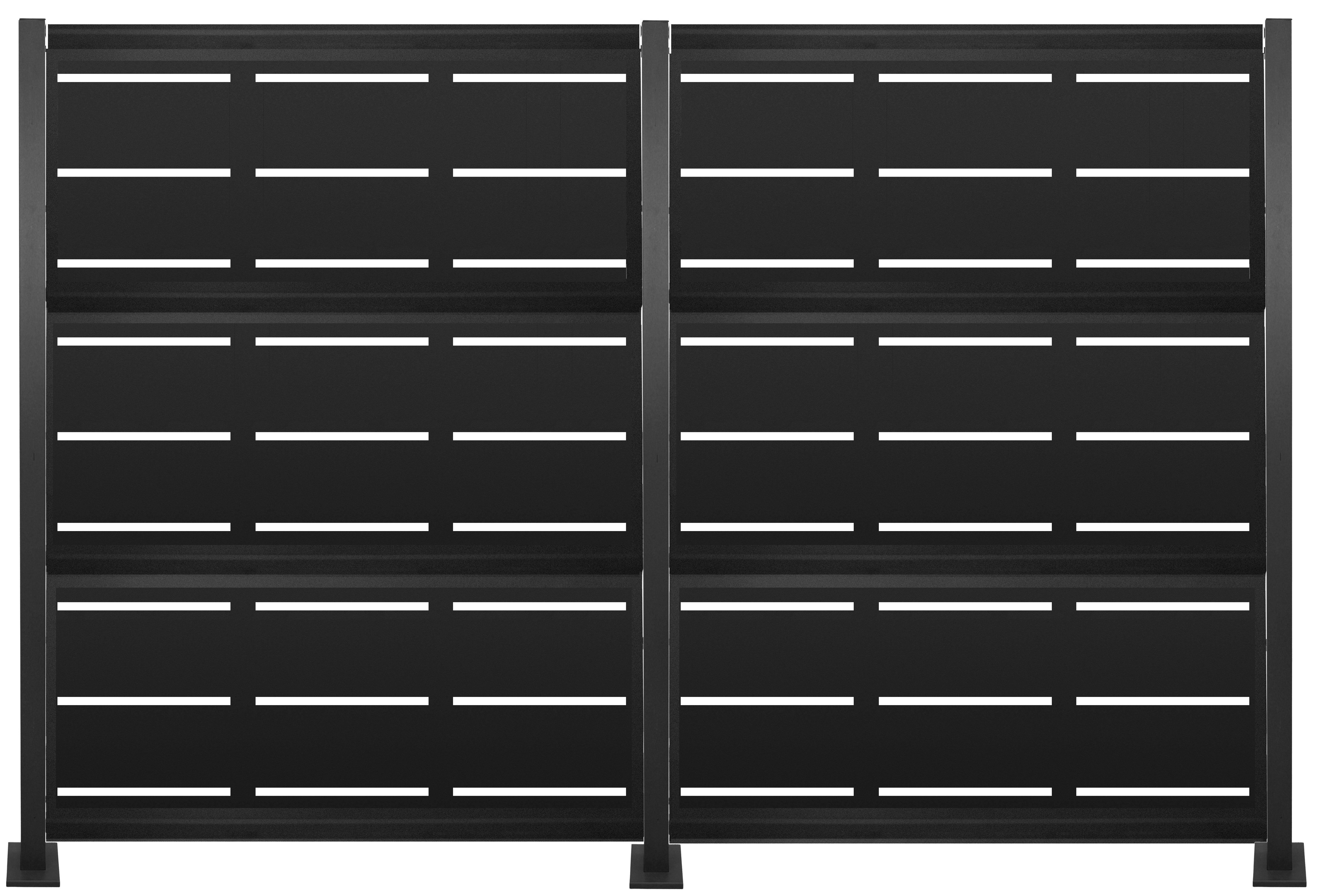 Kit valla de acero galvanizado rayas negro 306x200x13 cm