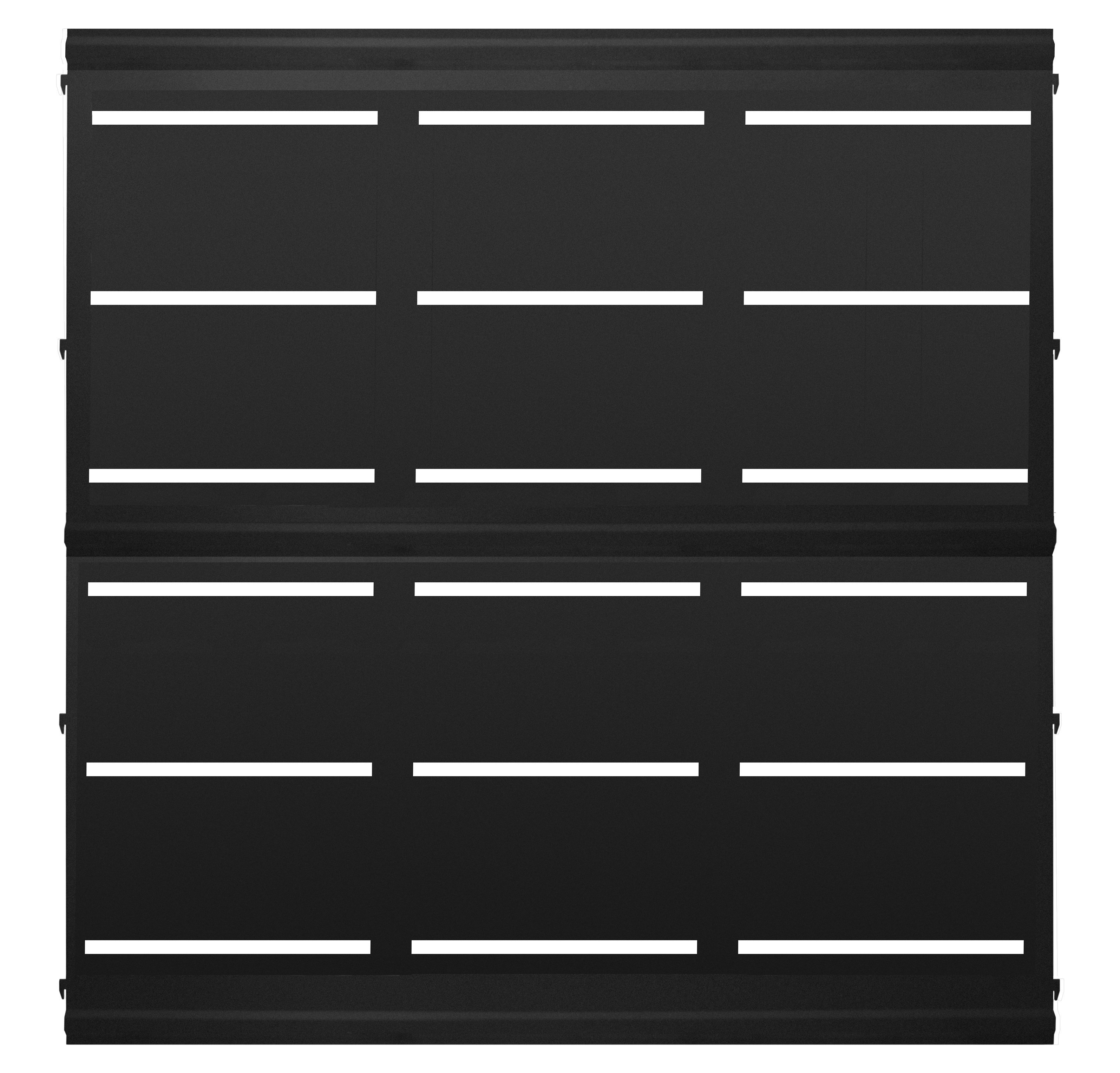 Panel de valla acero galvanizado rayas negro 144x144x6 cm