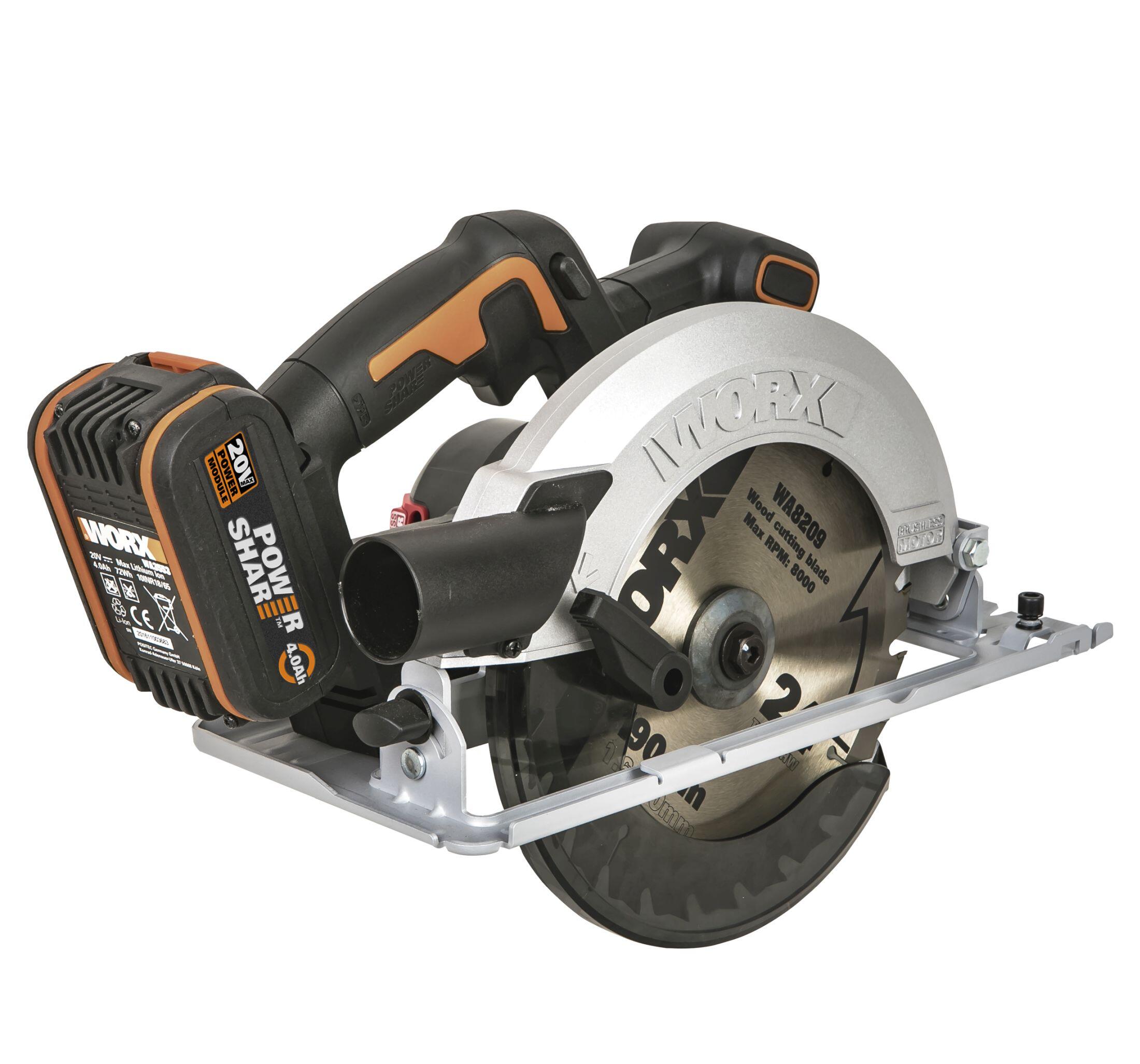 Sierra circular worx wx520 ø190mm brushless 20v batería 4ah