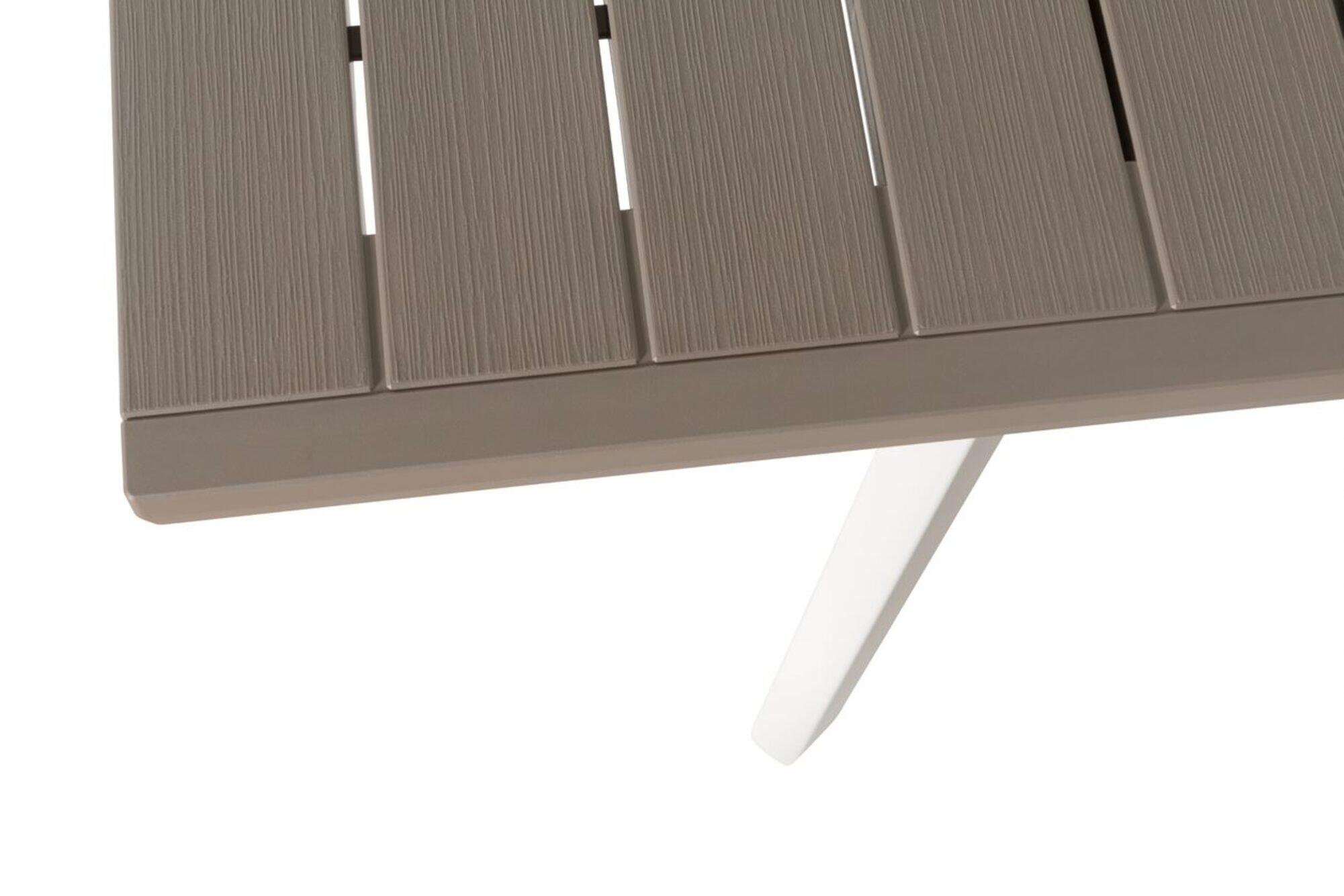 Mesa de jardín extensible Harmony de resina blanco 160/240x75x100 cm - 5