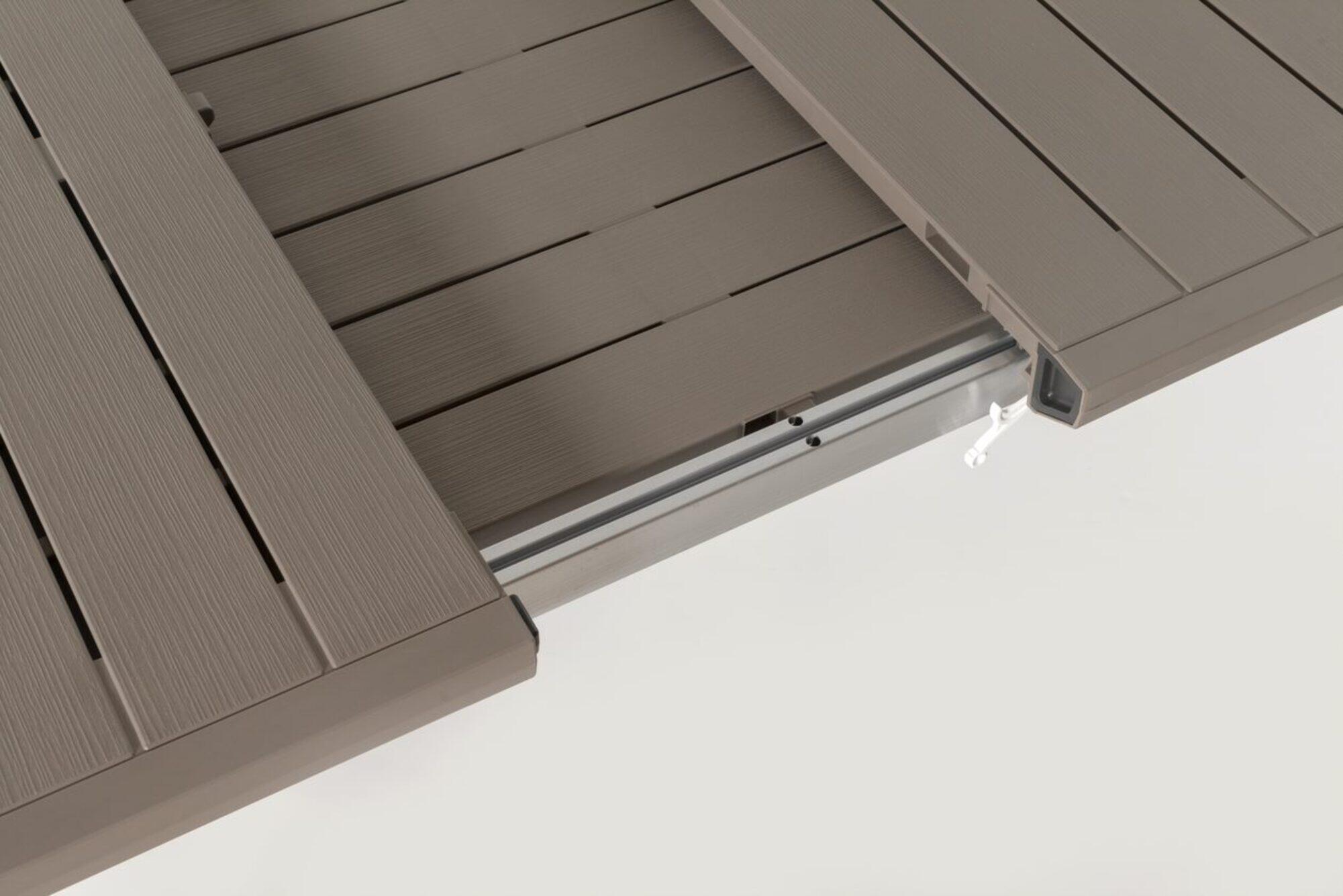 Mesa de jardín extensible Harmony de resina blanco 160/240x75x100 cm - 4
