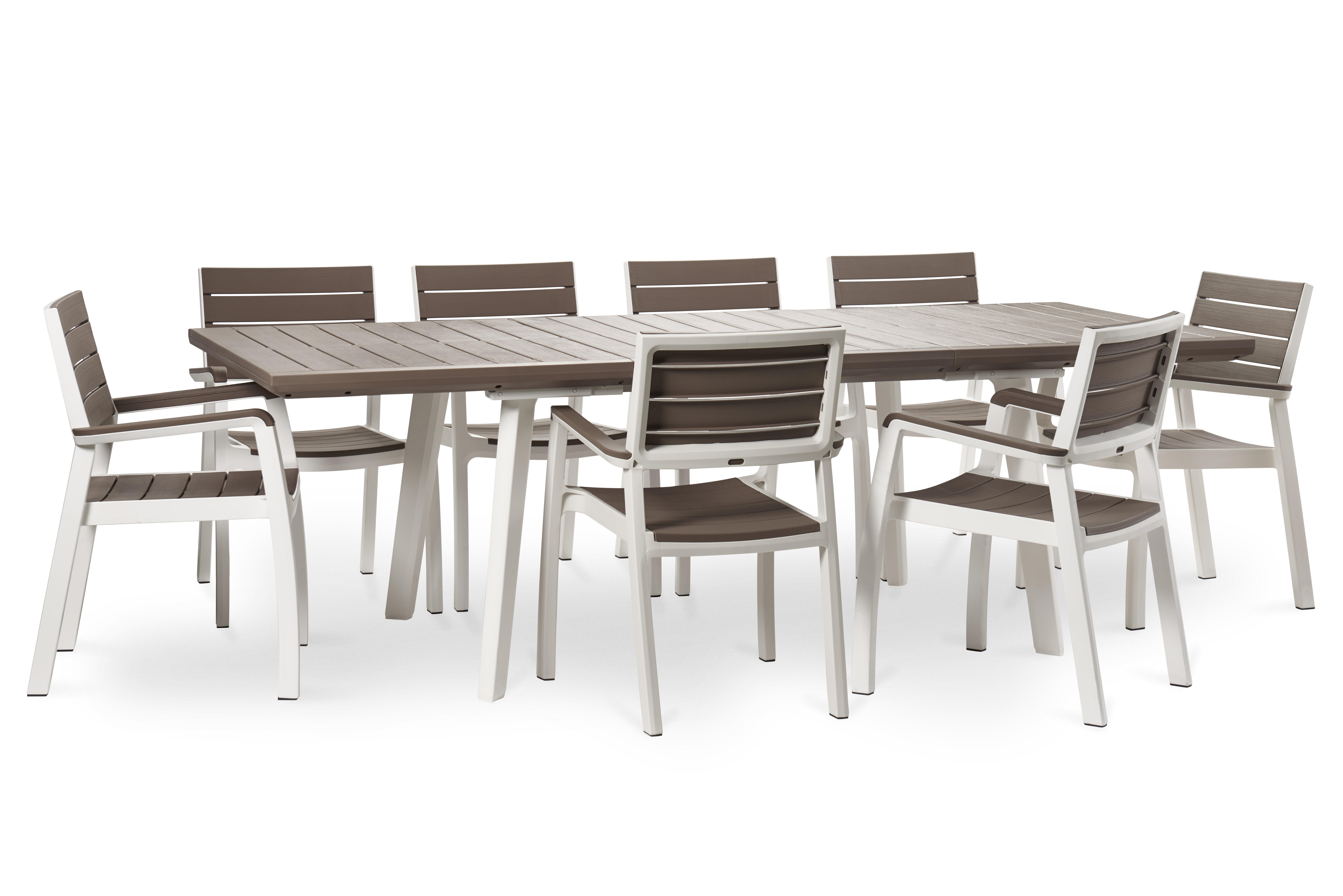 Mesa de refeição extensível em resina 160/240x90 cm Keter Harmony - 2