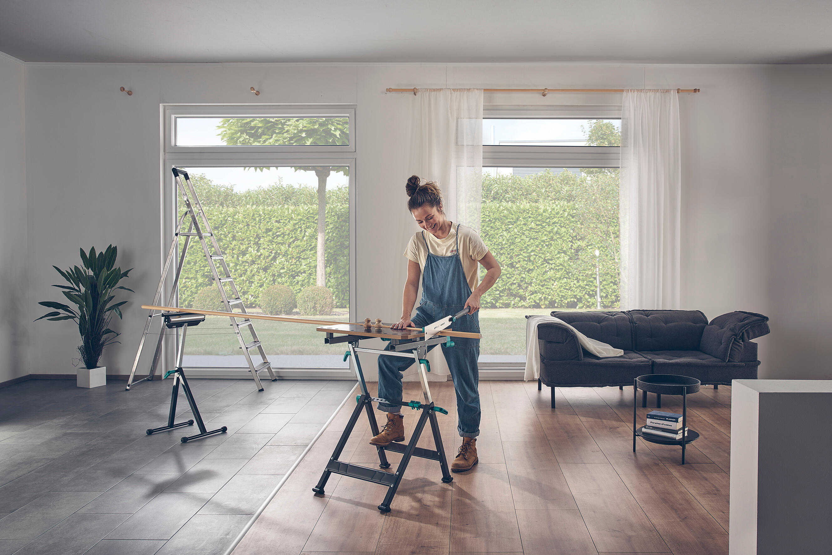 Banco Da Lavoro Wolfcraft MASTER 650 ERGO - Regolabile In Altezza, Con Morsa, Carico 120 Kg - Foto 10