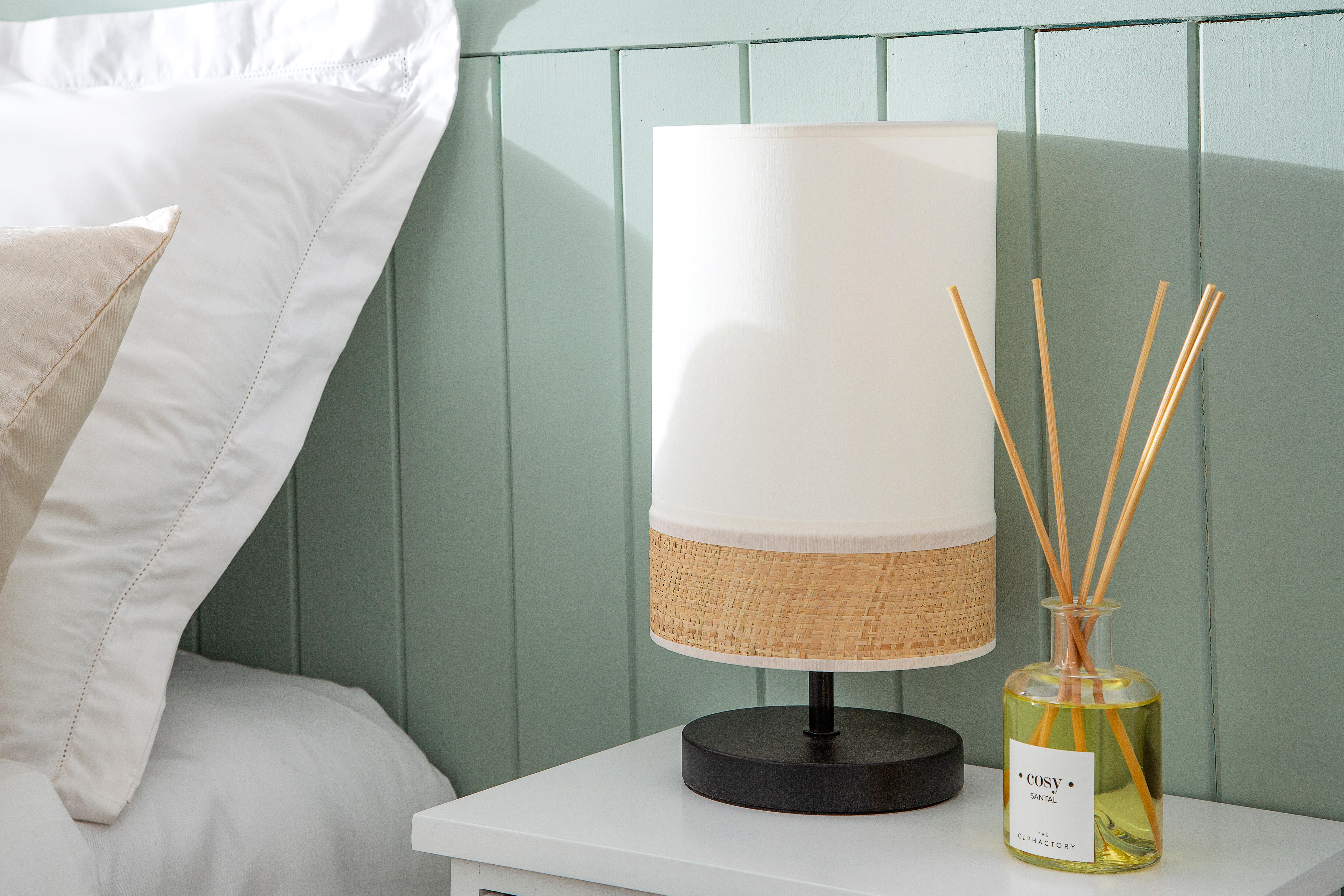 Lámpara de sobremesa camboya e27 18 cm blanca