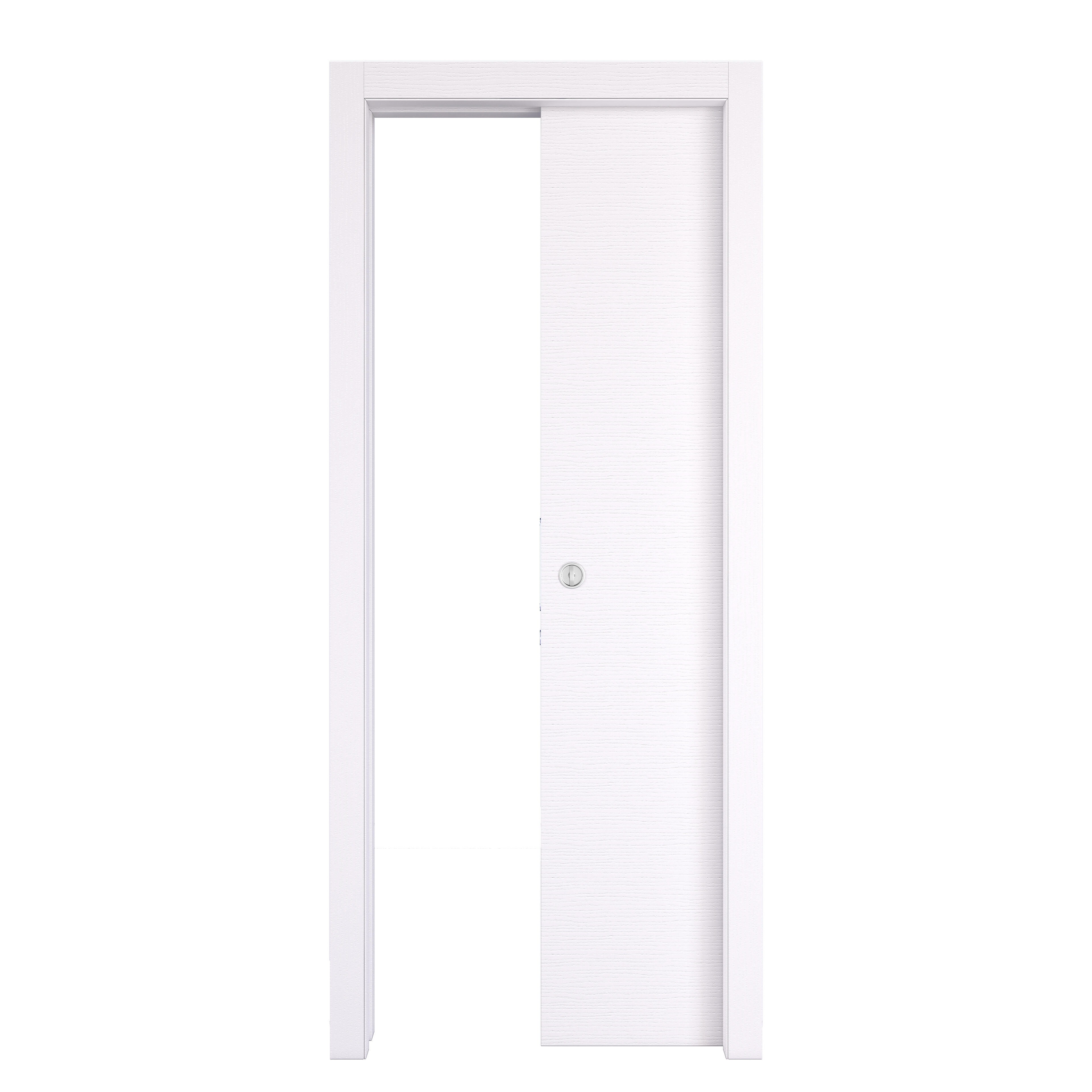 Porta interna scorrevole Kent in legno colore bianco, L 80 x H 210 cm, apertura reversibile - 4