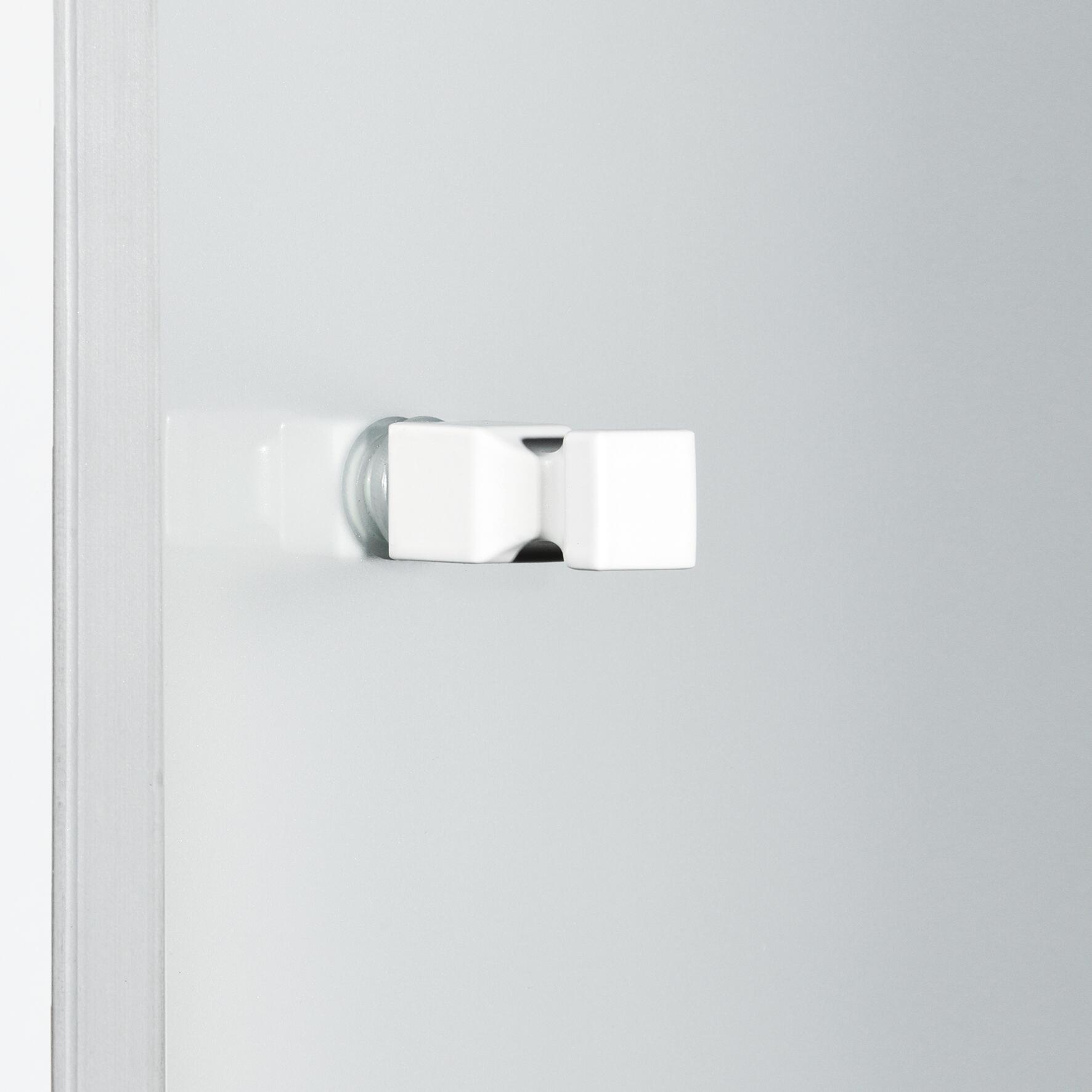 Porta doccia scorrevole L 157-161 cm x H 195 cm per nicchia in vetro smerigliato SP. 6 mm, profilo opaco bianco, serie Record - 7
