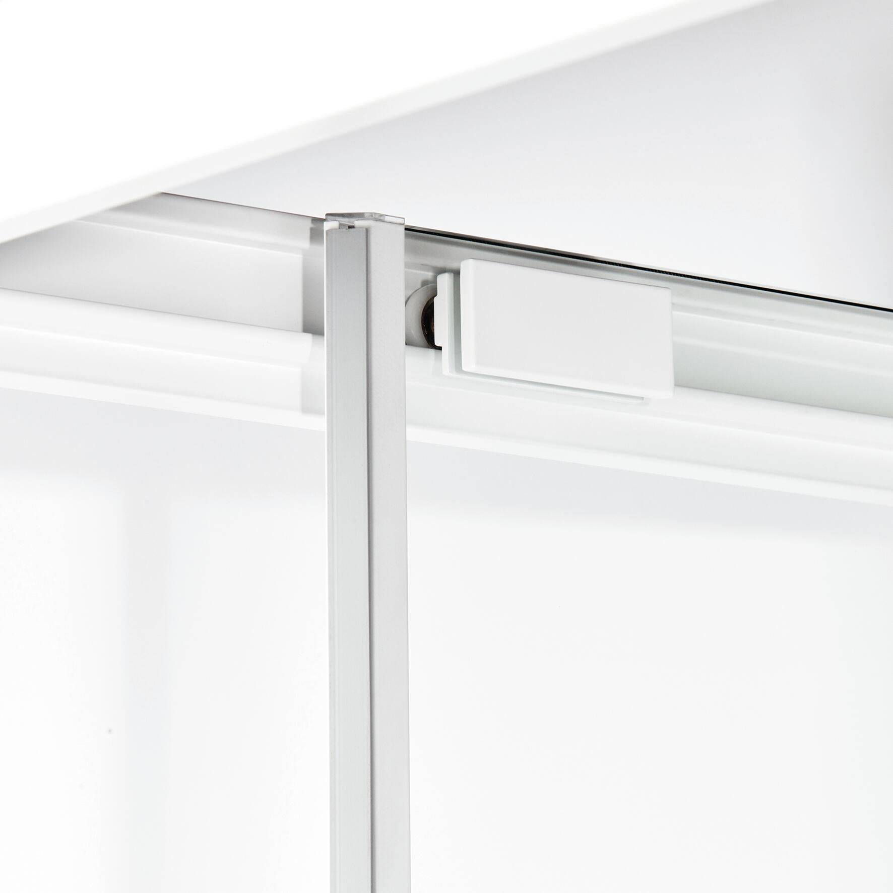 Porta doccia scorrevole L 157-161 cm x H 195 cm per nicchia in vetro smerigliato SP. 6 mm, profilo opaco bianco, serie Record - 4