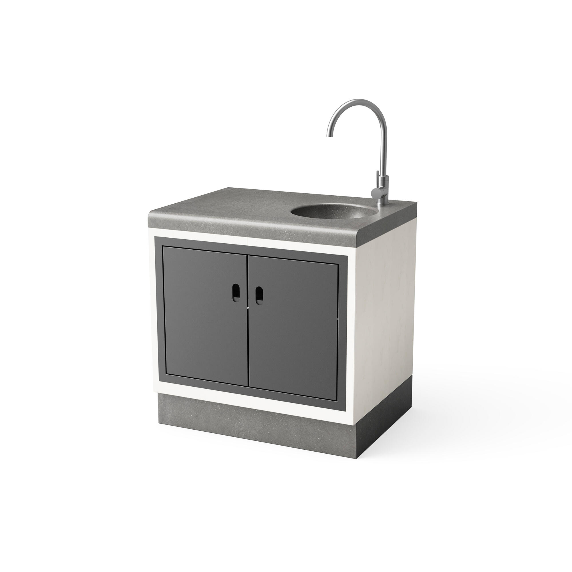 Modulo bancada kitaway [f] fregadero + doble puerta liso b/g