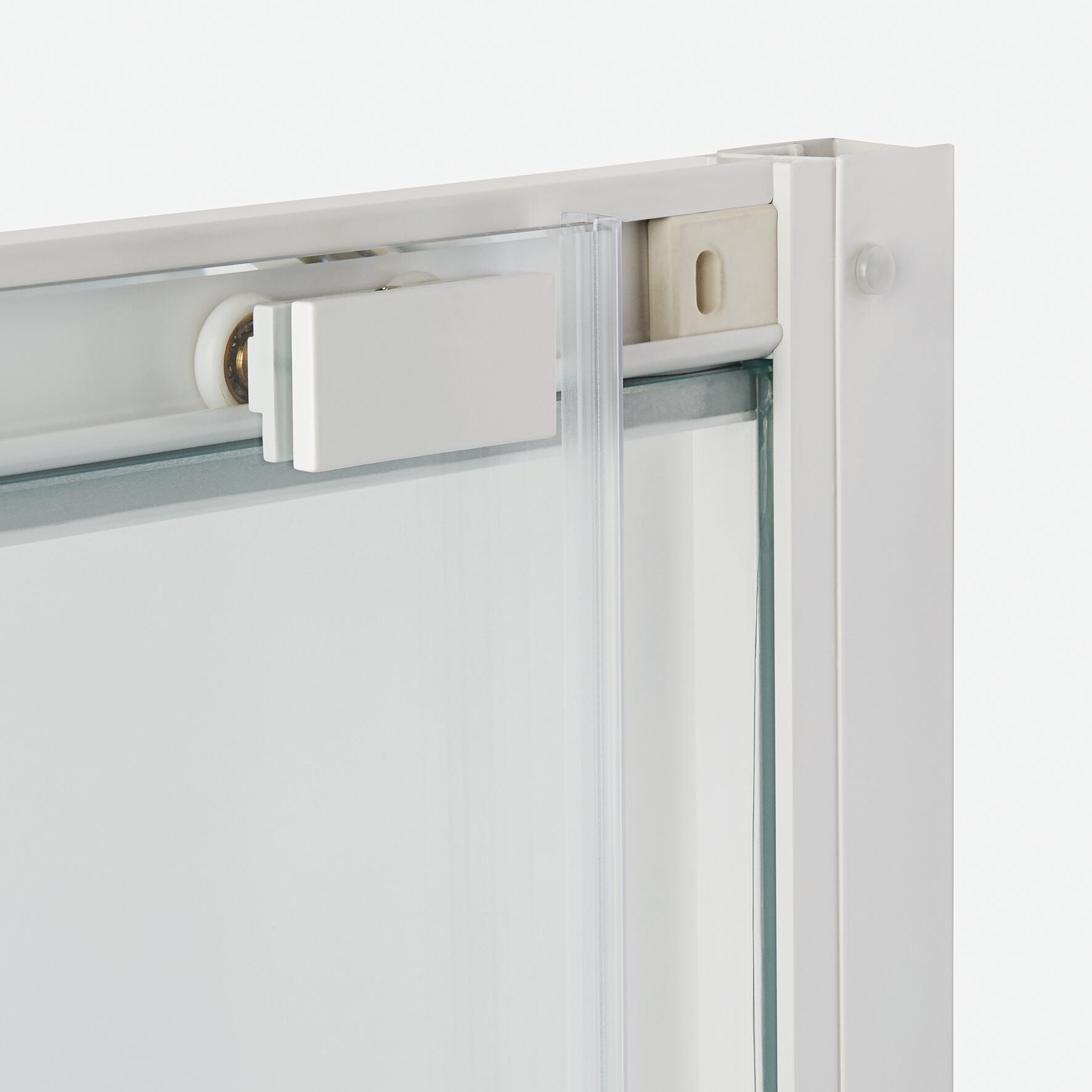 Porta doccia scorrevole L 157-161 cm x H 195 cm per nicchia in vetro smerigliato SP. 6 mm, profilo opaco bianco, serie Record - 3