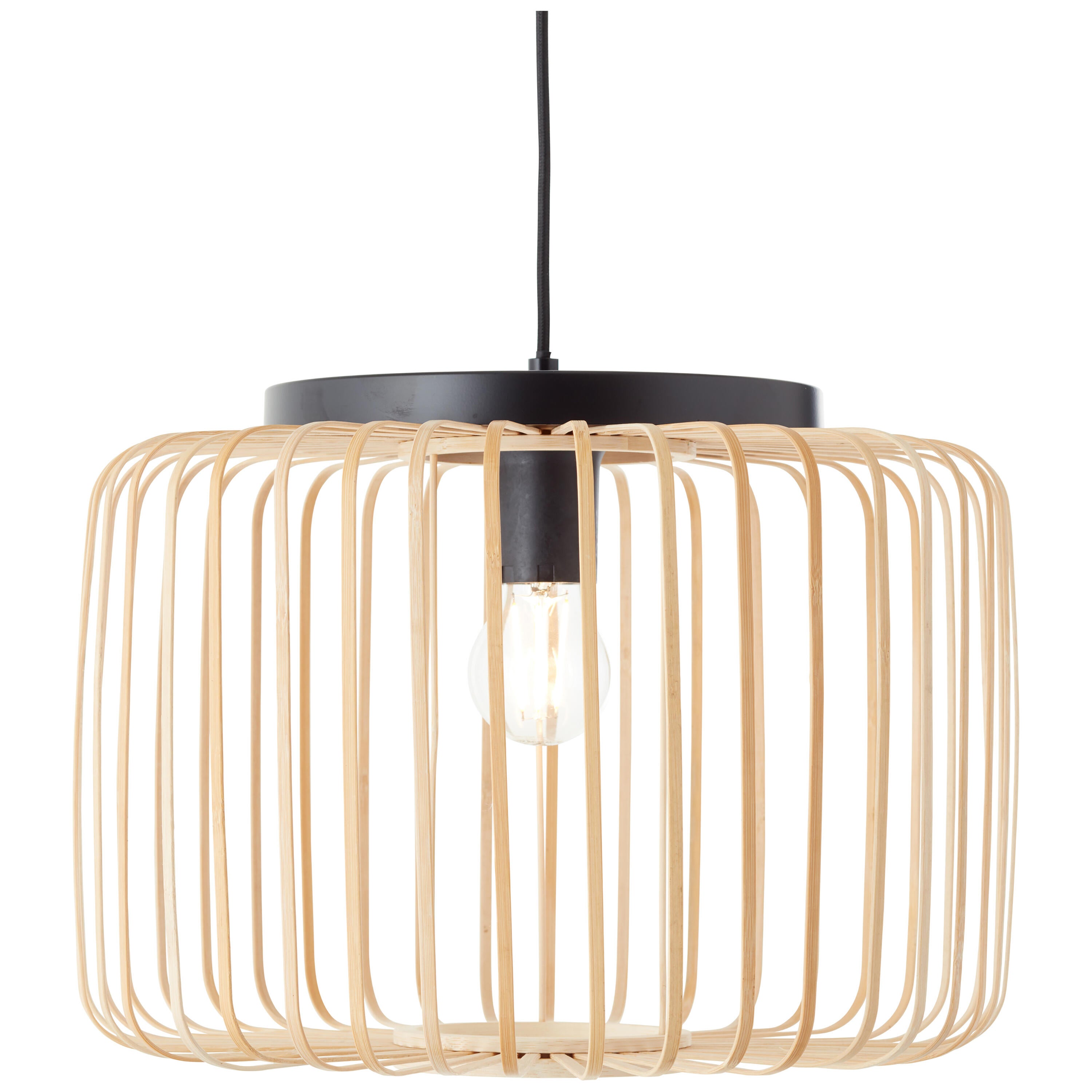 Lámpara de techo colgante de bambú beige 1 luz E27 Pecan INSPIRE 38 cm y altura regulable - 2