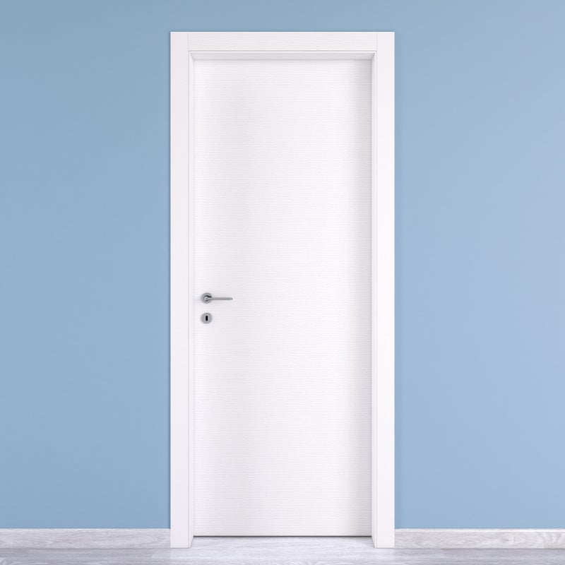 Porta interna a battente in legno L 80 x H 210 cm, bianca, apertura reversibile KENT