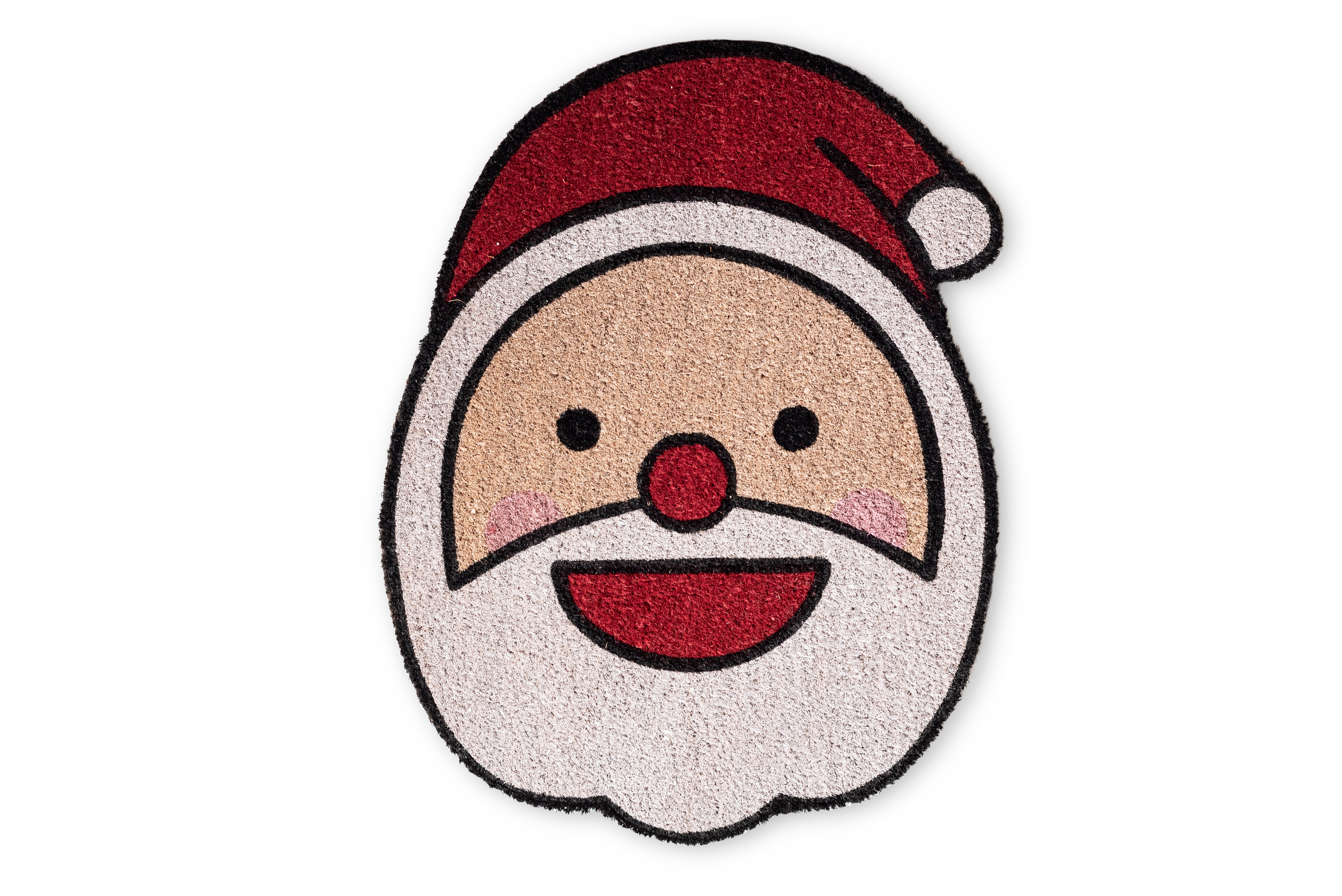 Felpudo coco noel blanco, rojo, negro 50 x65 cm